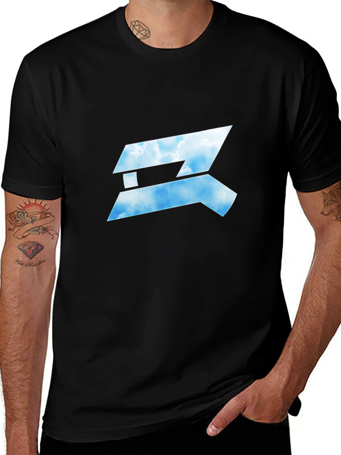 Sky Logo Black T-Shirt
