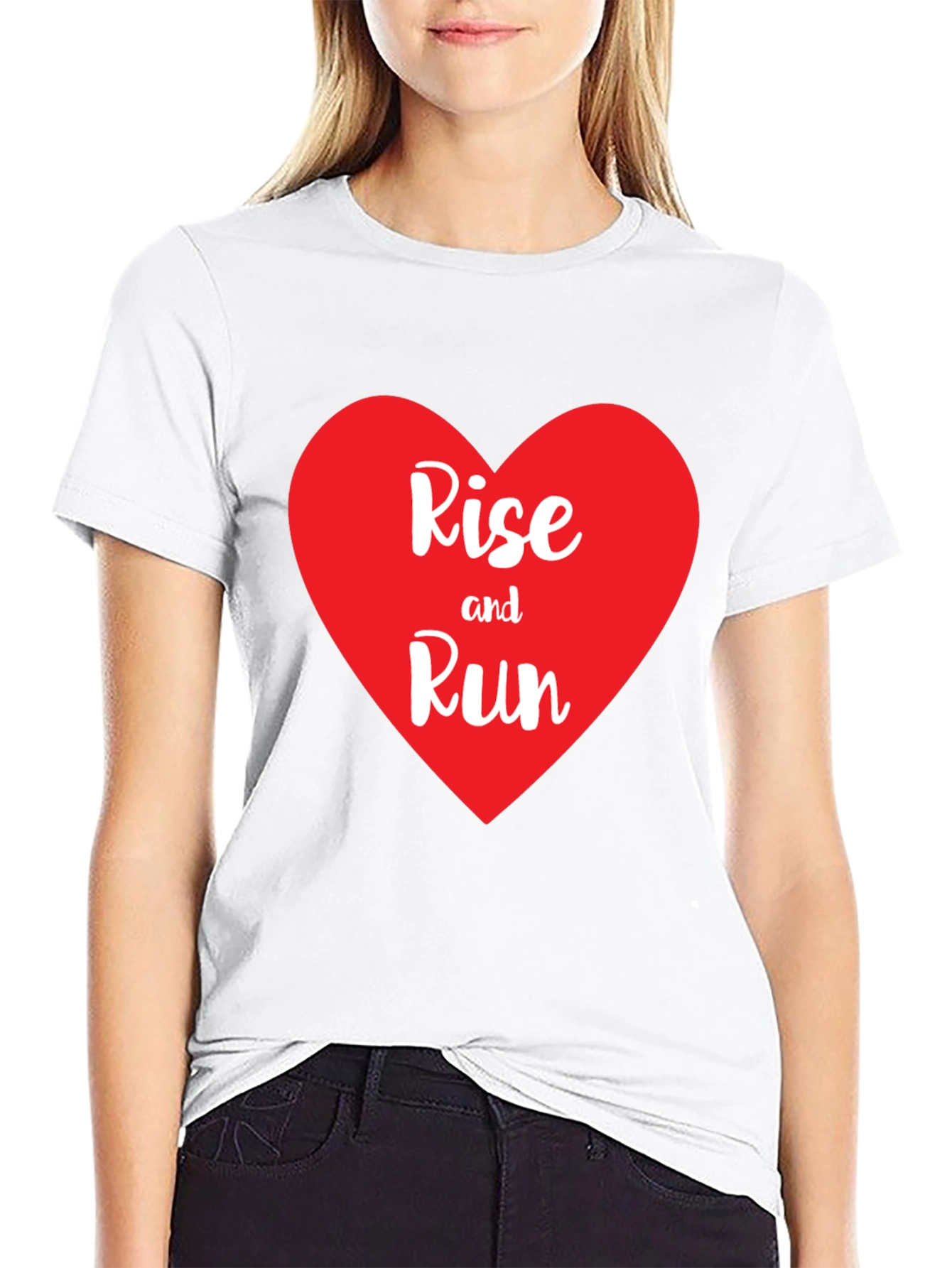 Rise and Run Heart Graphic Tee - Black