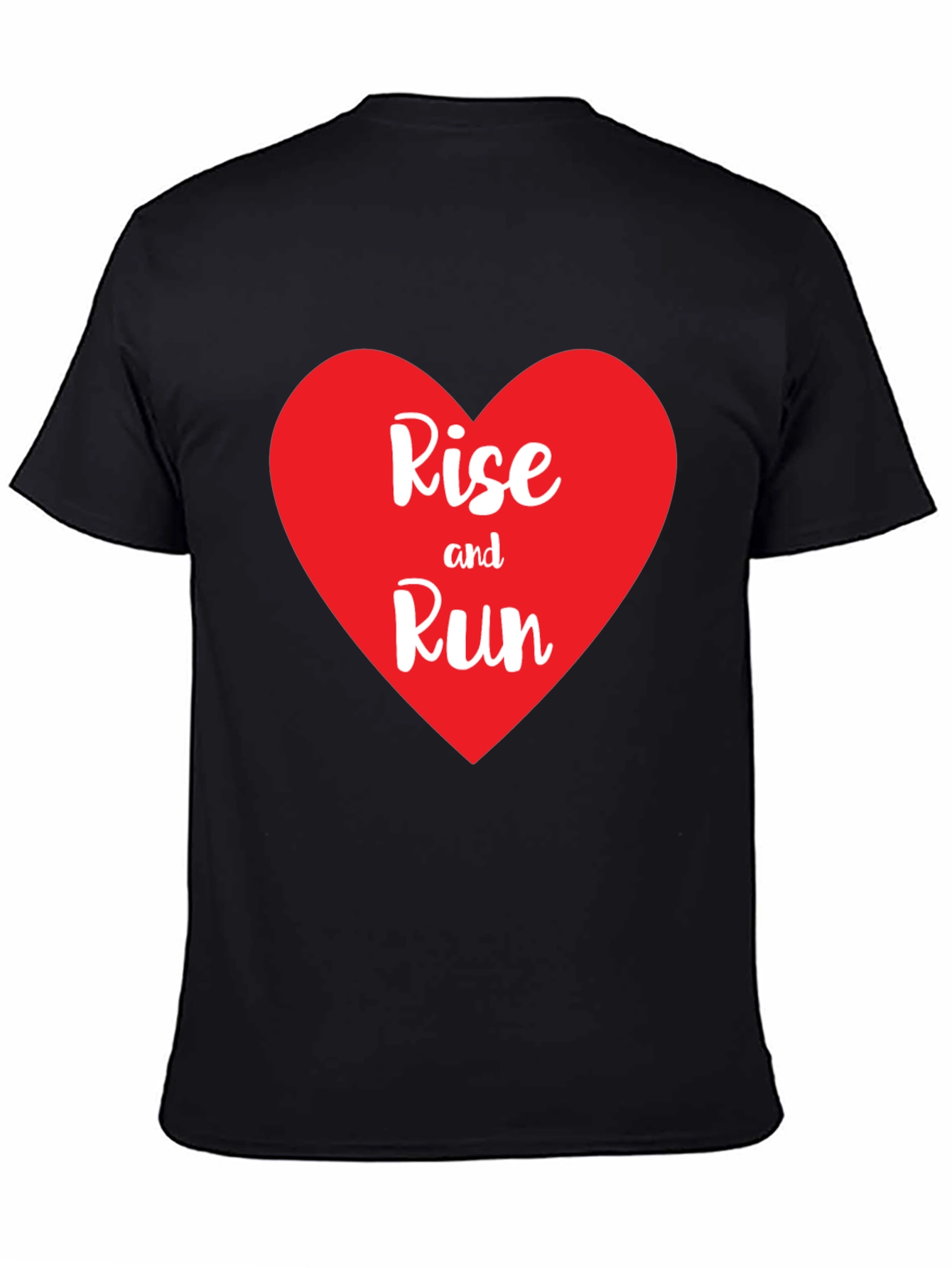 Rise and Run Heart Graphic Tee - Black