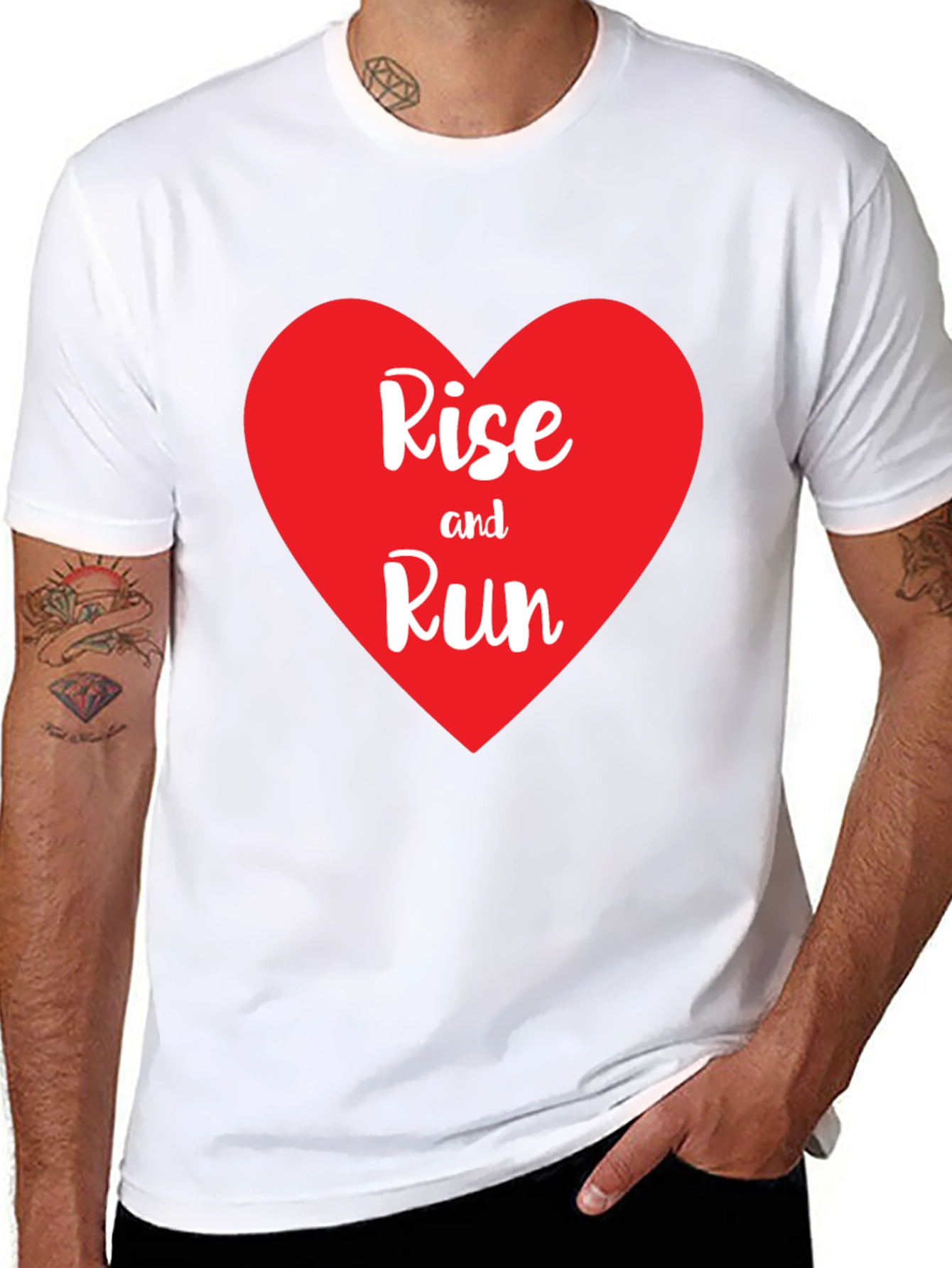 Rise and Run Heart Graphic Tee - Black