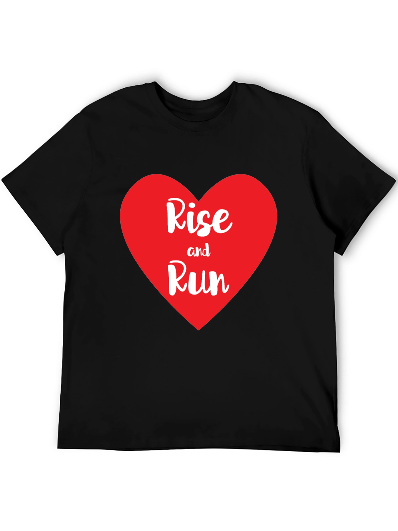 Rise and Run Heart Graphic Tee - Black