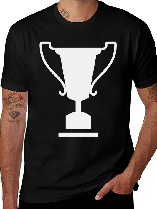Winners Trophy Graphic Tee - Black Cotton T-Shirt