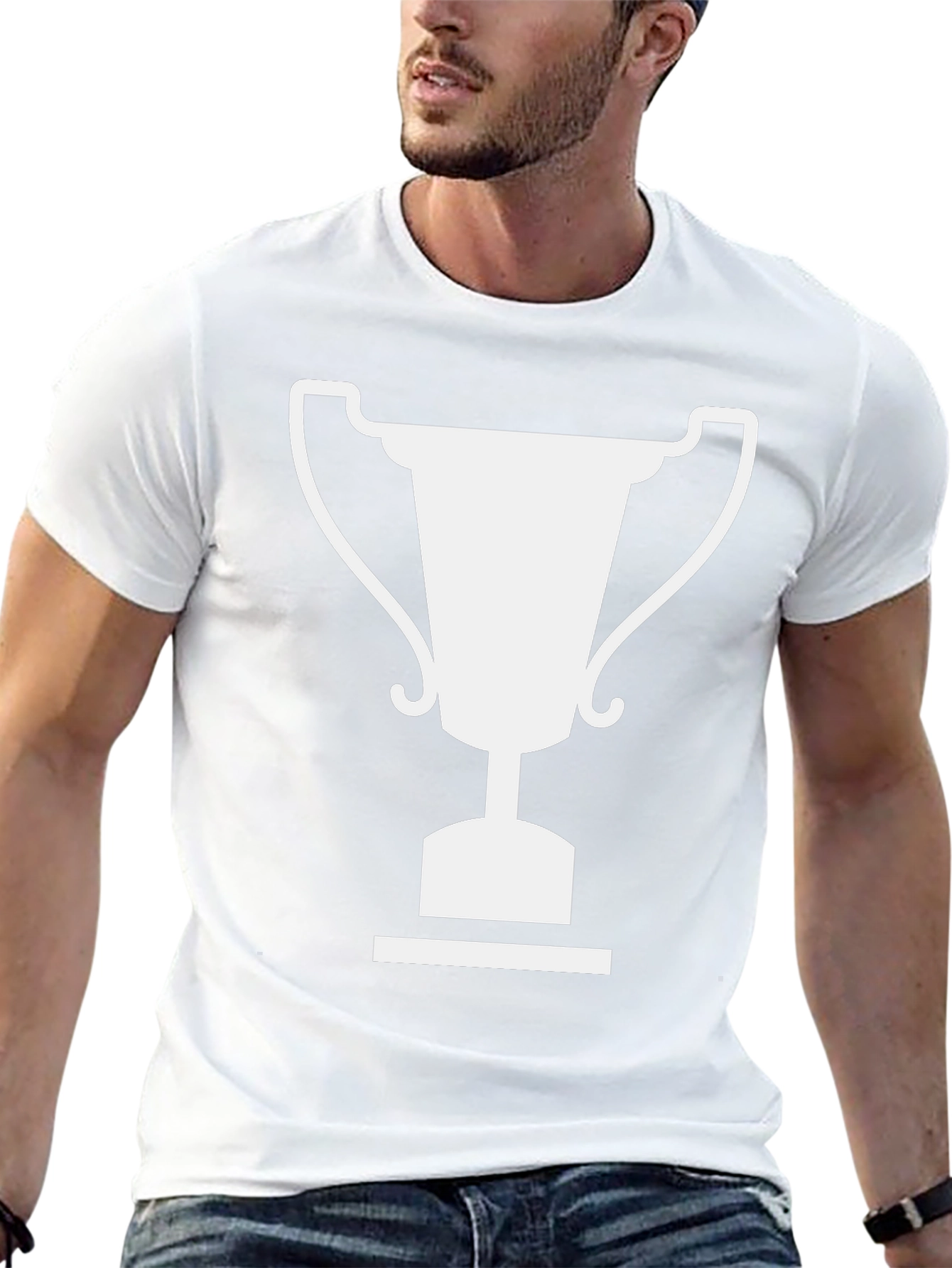 Winners Trophy Graphic Tee - Black Cotton T-Shirt