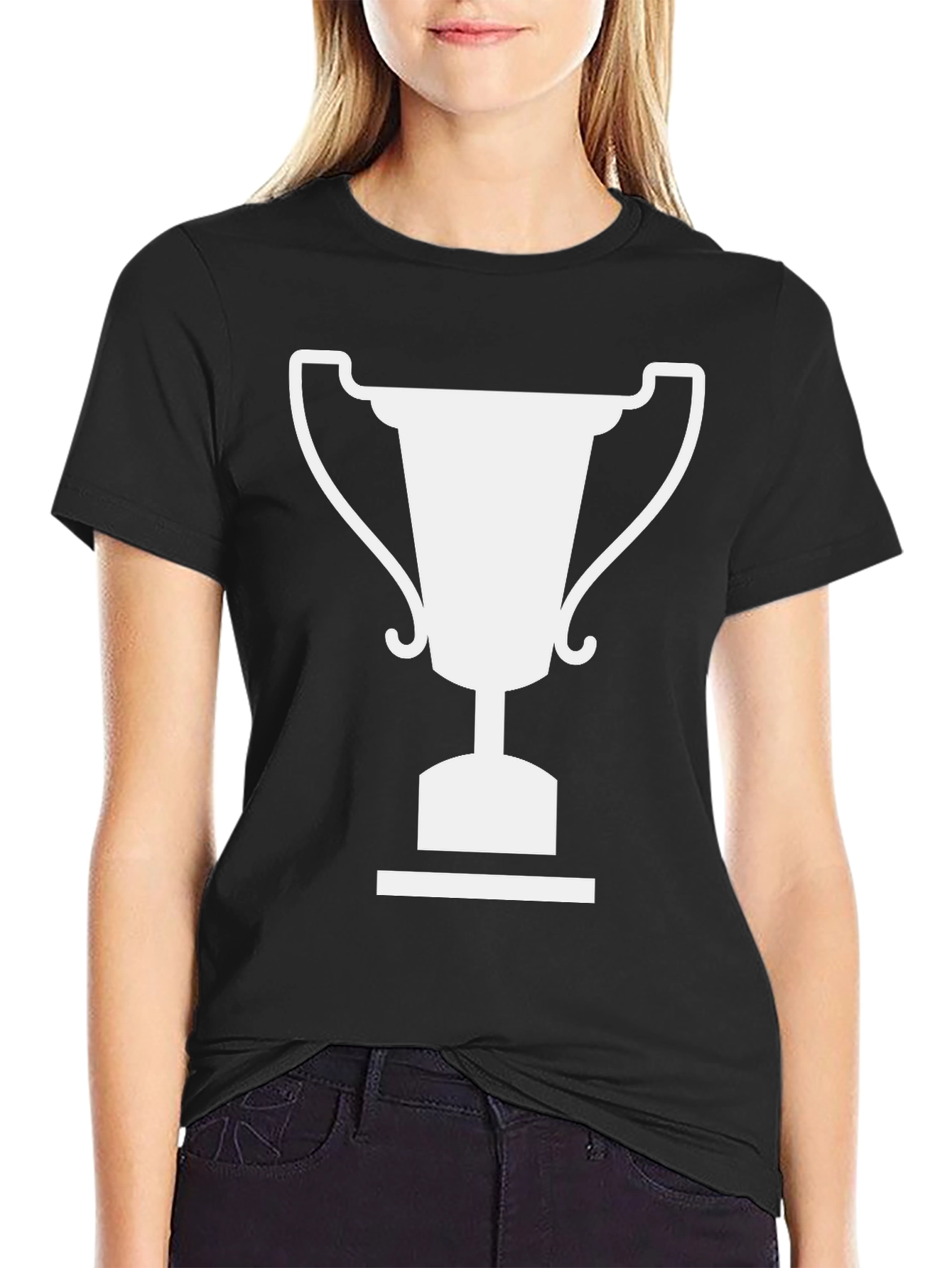 Winners Trophy Graphic Tee - Black Cotton T-Shirt
