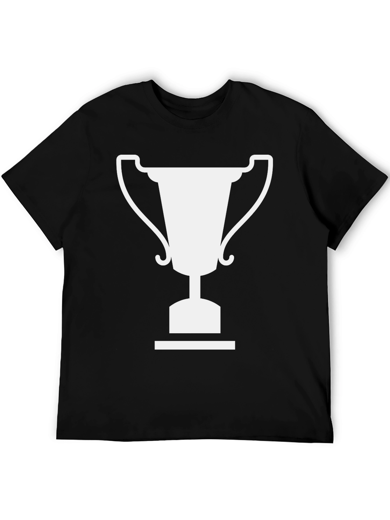 Winners Trophy Graphic Tee - Black Cotton T-Shirt