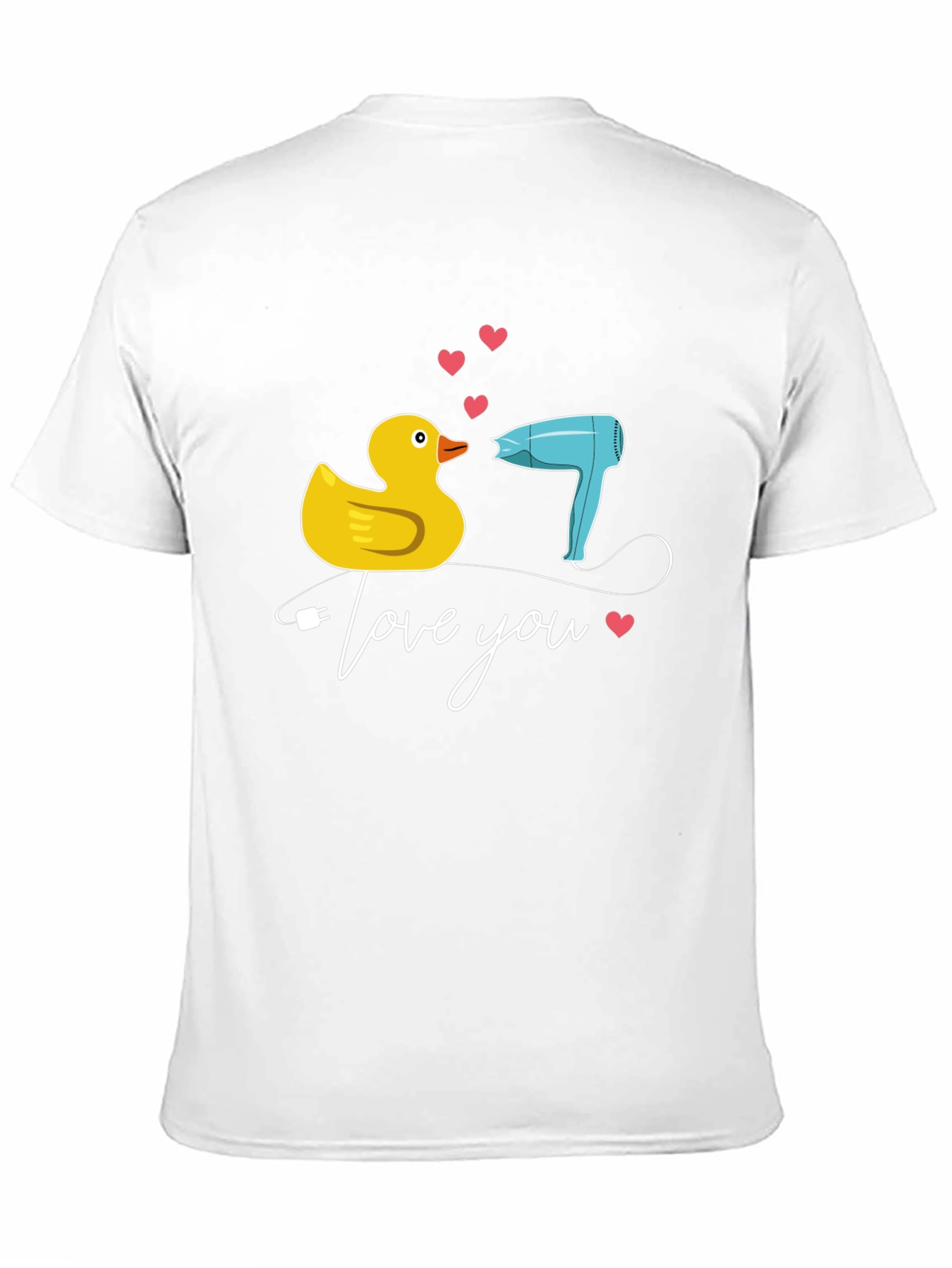 Duck & Hair Dryer Love You Black T-Shirt