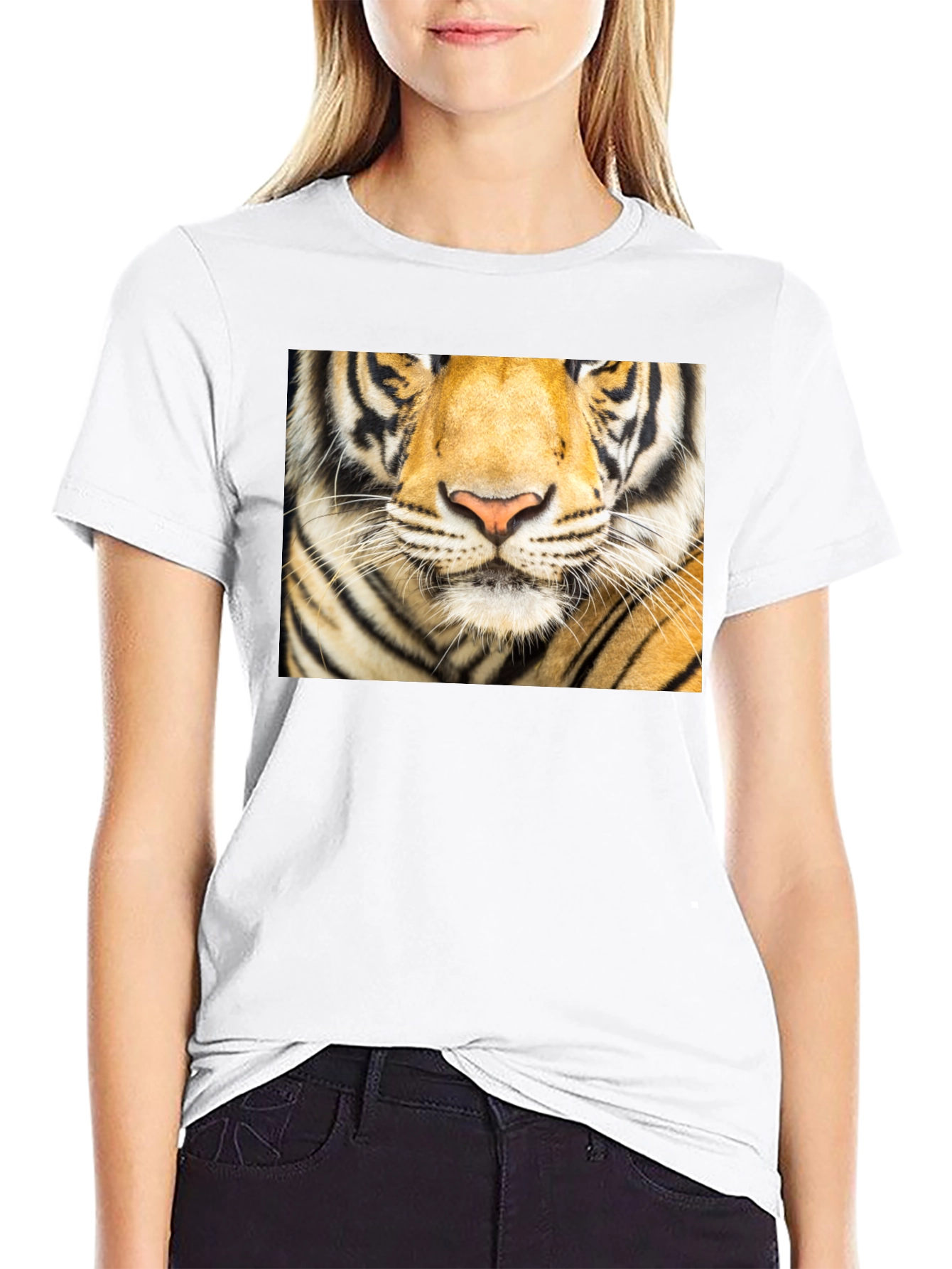 Tiger Face Graphic Black T-Shirt
