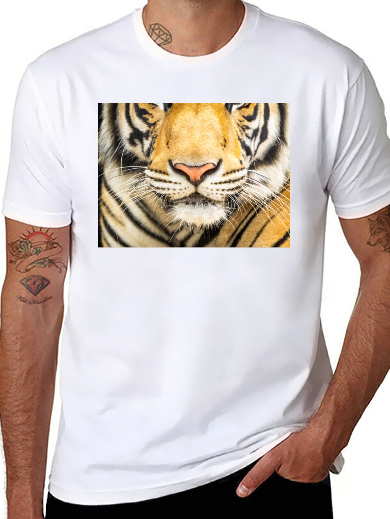 Tiger Face Graphic Black T-Shirt