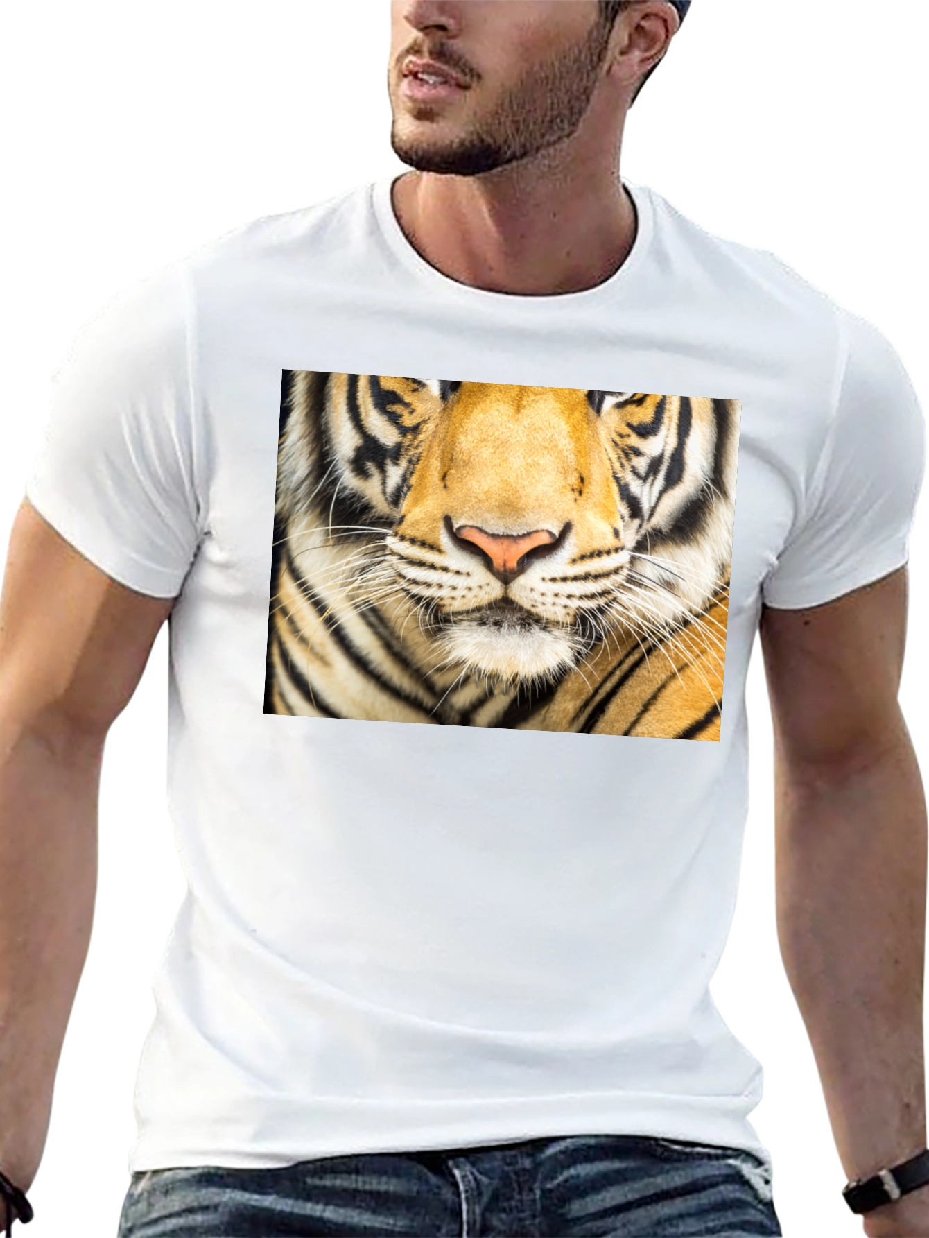 Tiger Face Graphic Black T-Shirt