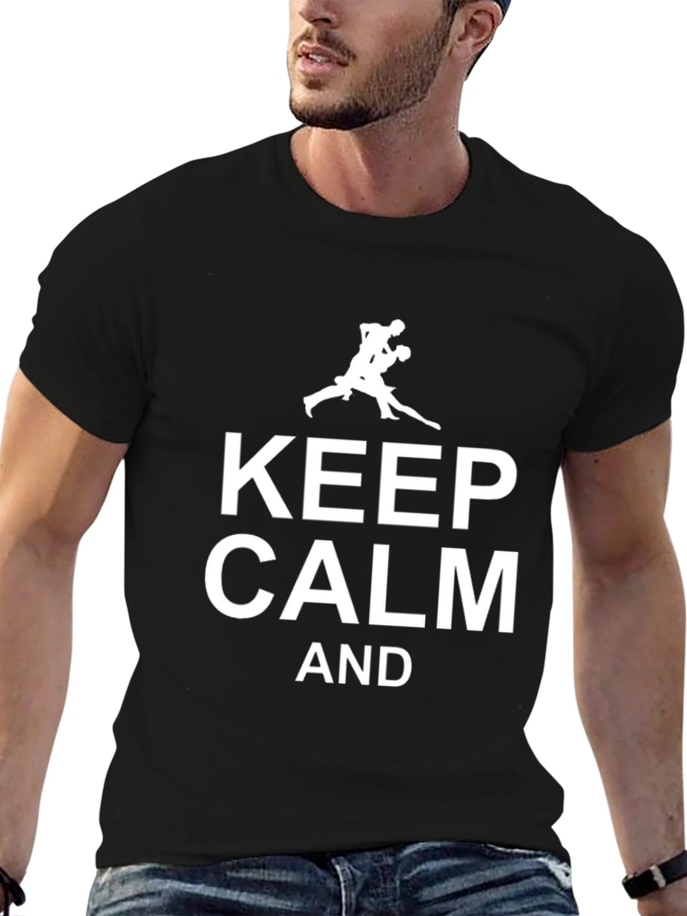 Keep Calm and Wrestle T-Shirt | Black Cotton