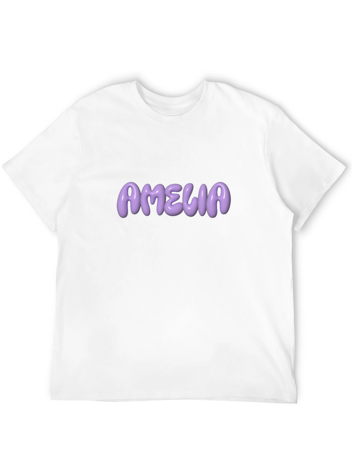 Amelia Purple Lettering Black T-Shirt