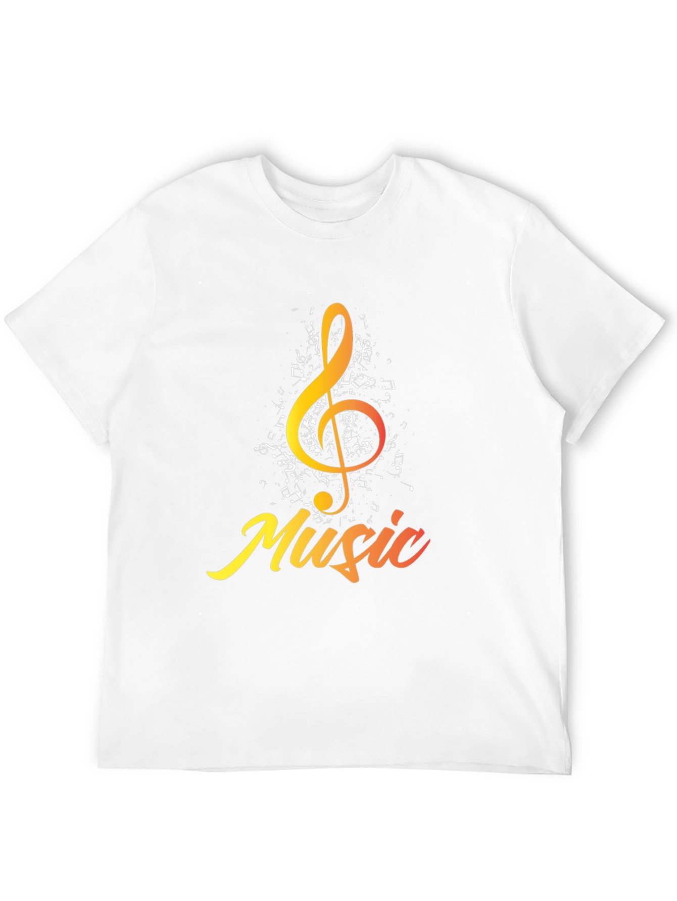 Music Treble Clef Graphic Black T-Shirt