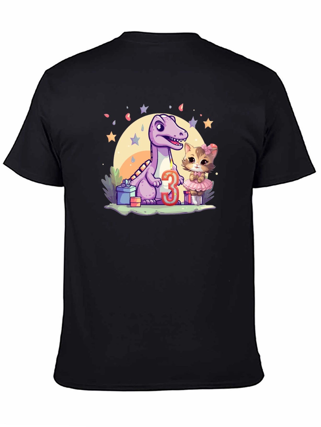 Dino & Kitty 3rd Birthday T-Shirt