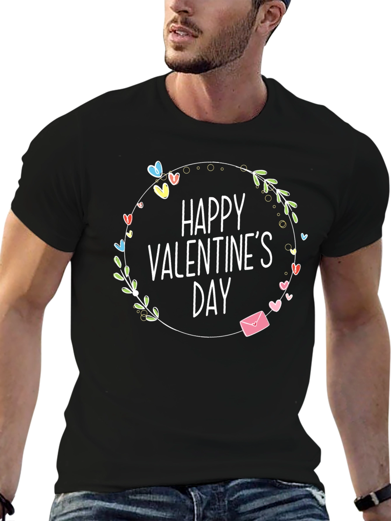 Happy Valentines Day T-Shirt - Black