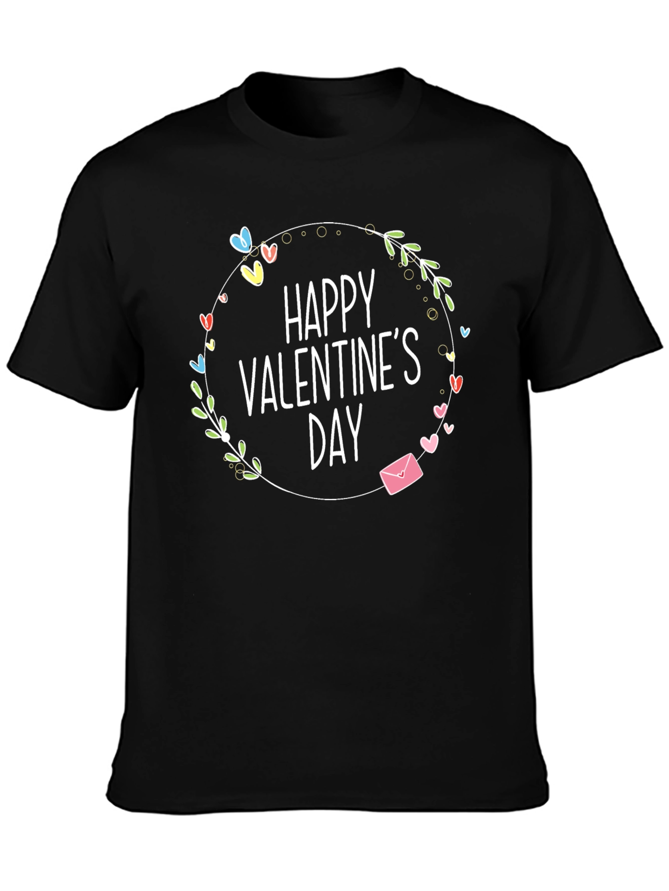 Happy Valentines Day T-Shirt - Black
