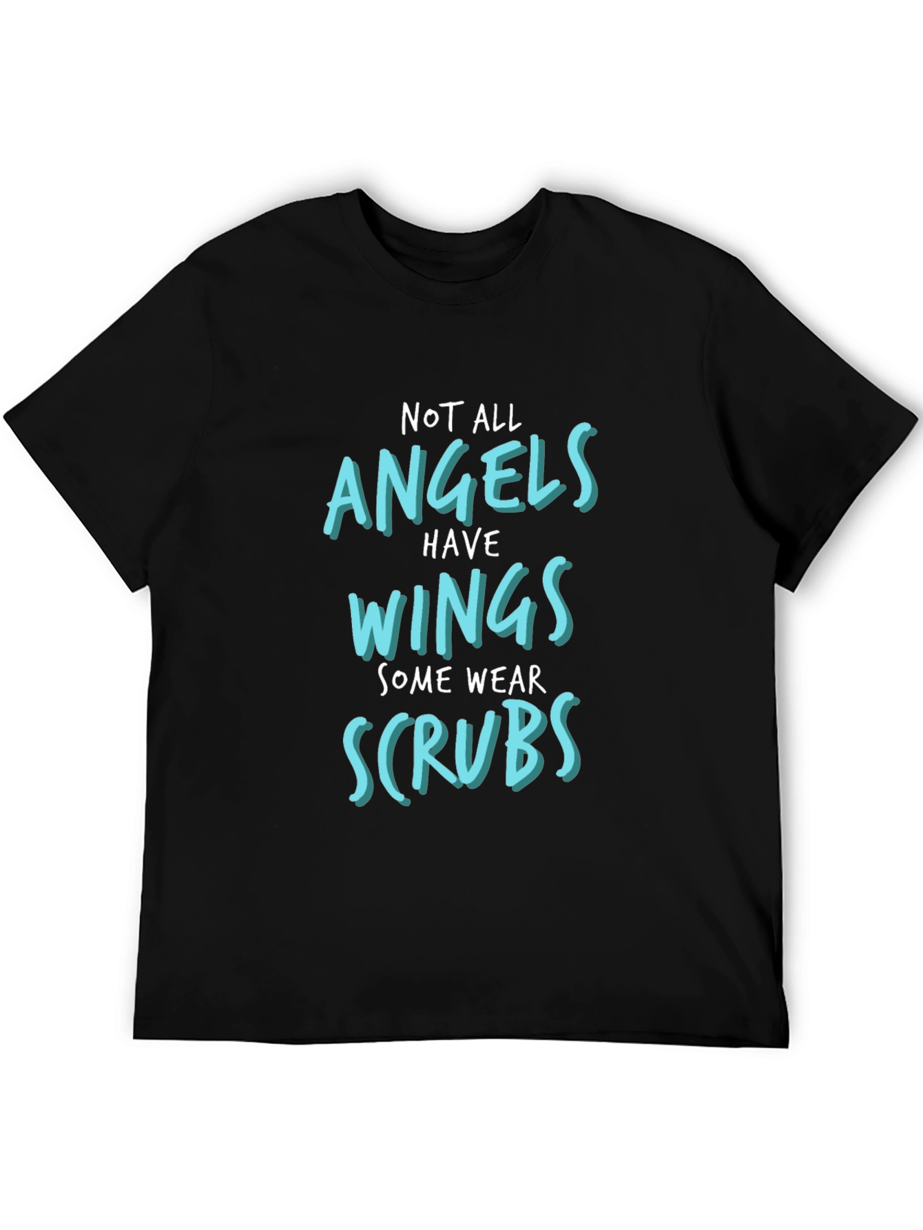 Angels Wear Scrubs Graphic T-Shirt - Black