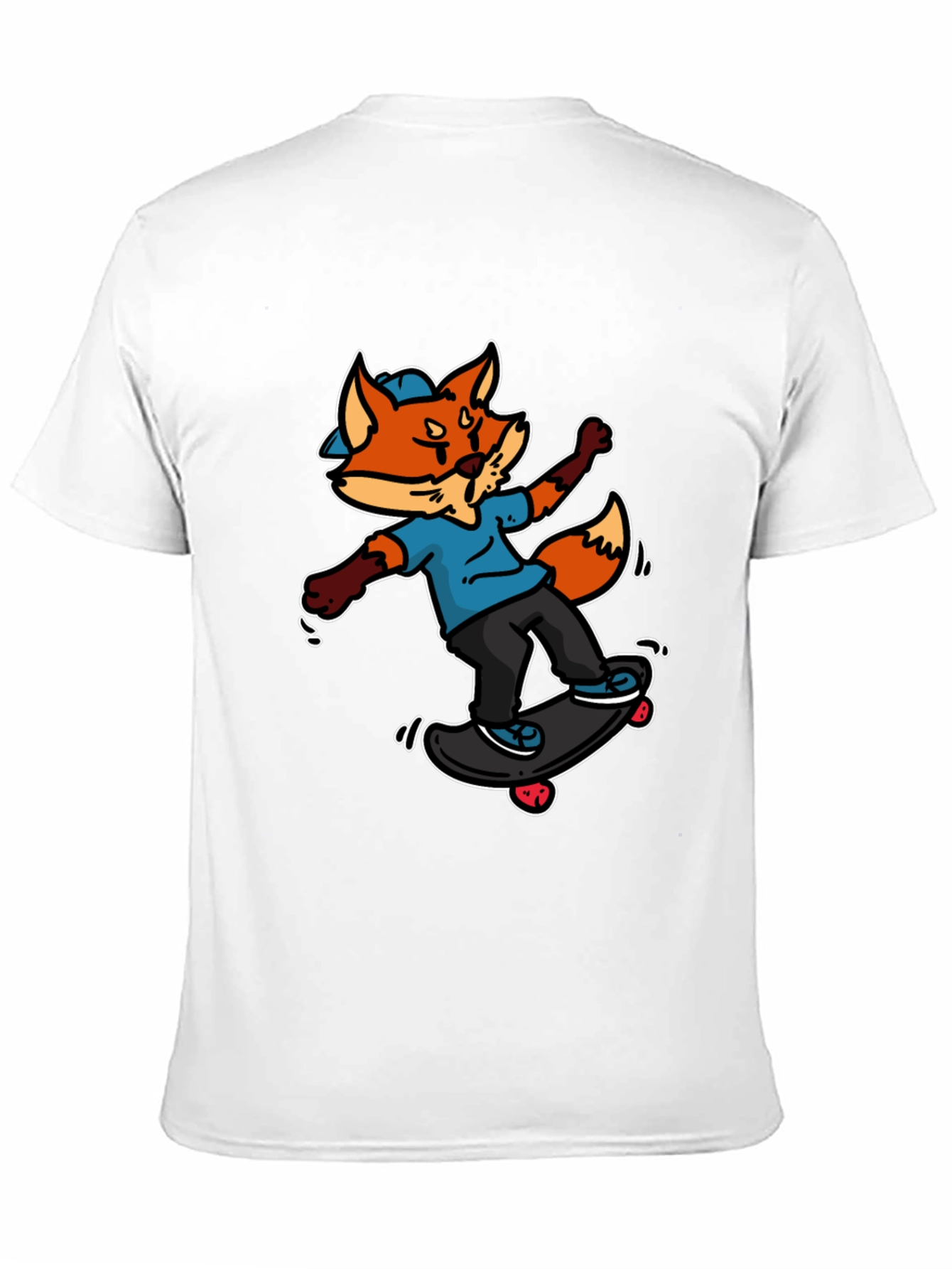 Skateboarding Fox Graphic Tee - Cool Cartoon Design