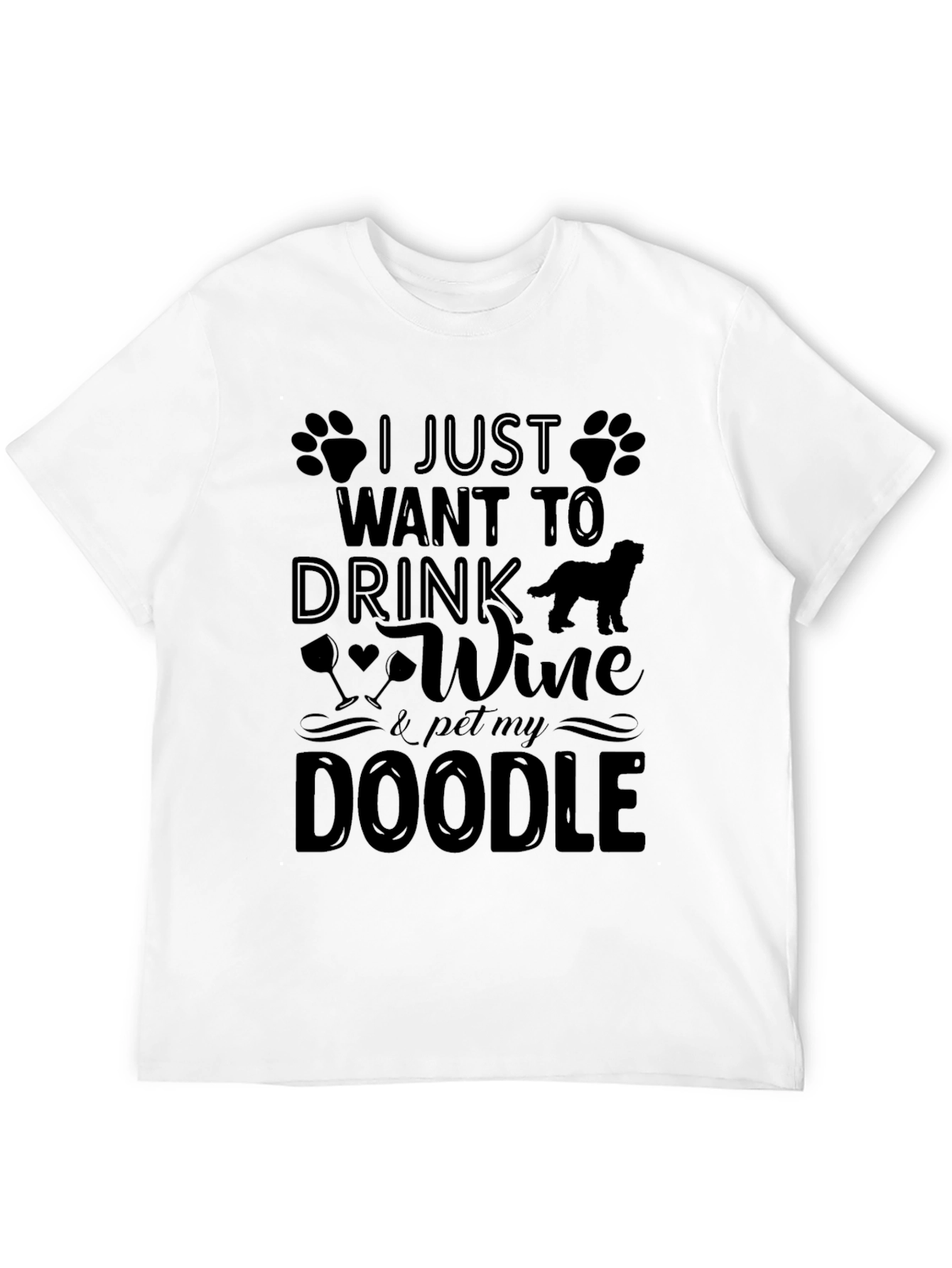 Wine & Doodle Lover Tee - Pet My Doodle