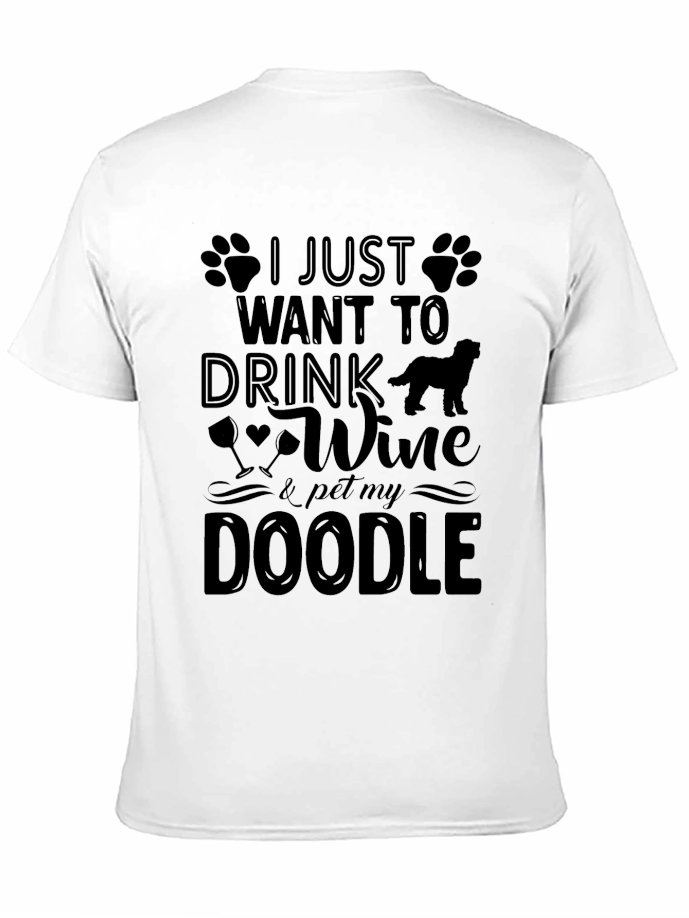 Wine & Doodle Lover Tee - Pet My Doodle