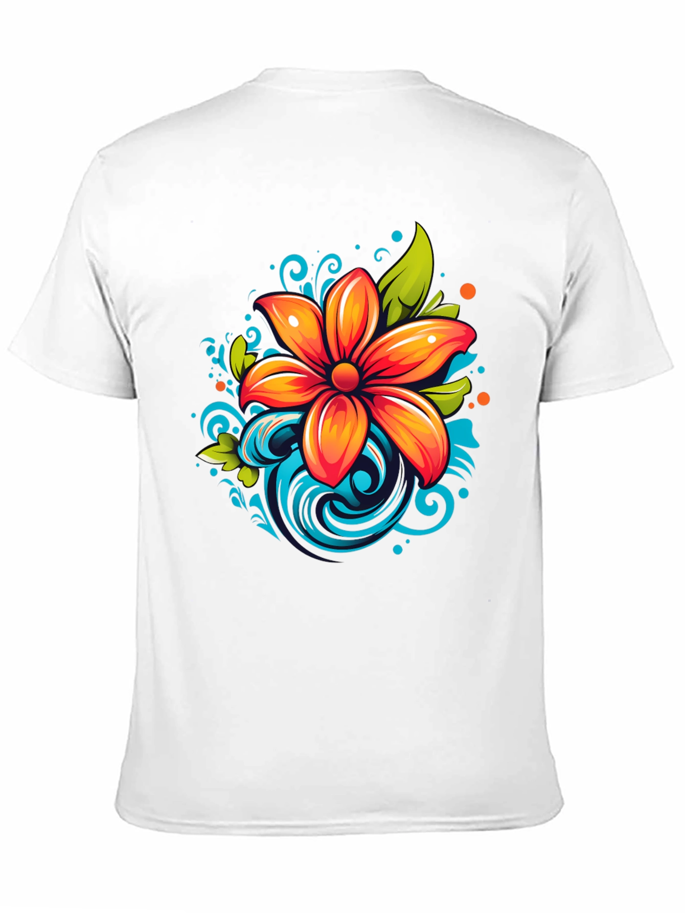 Vibrant Flower Graphic Black T-Shirt