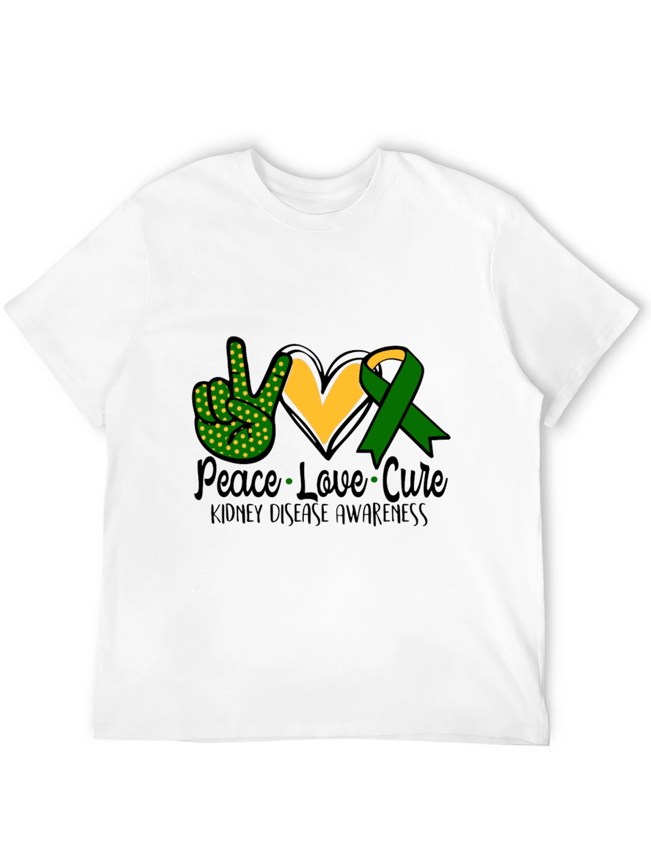 Peace Love Cure Kidney Disease Awareness T-Shirt