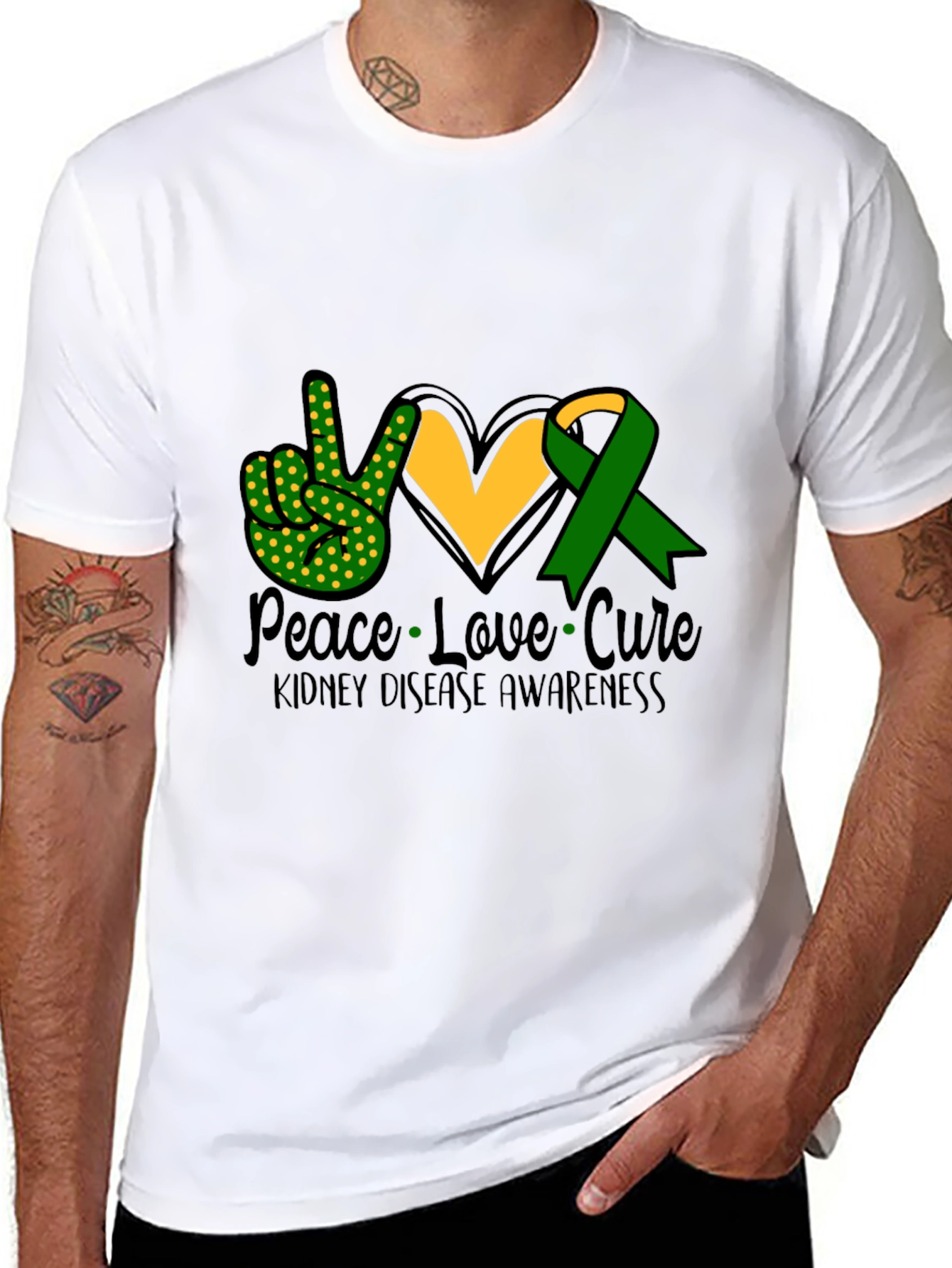 Peace Love Cure Kidney Disease Awareness T-Shirt