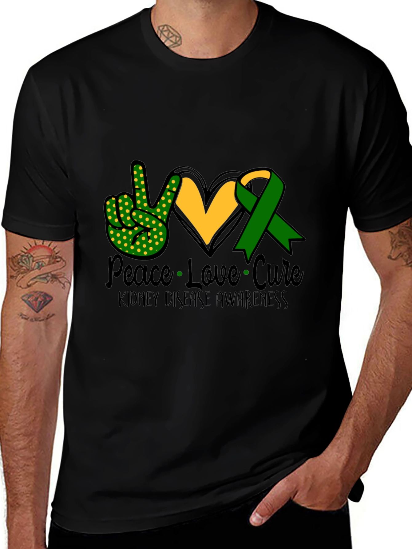 Peace Love Cure Kidney Disease Awareness T-Shirt