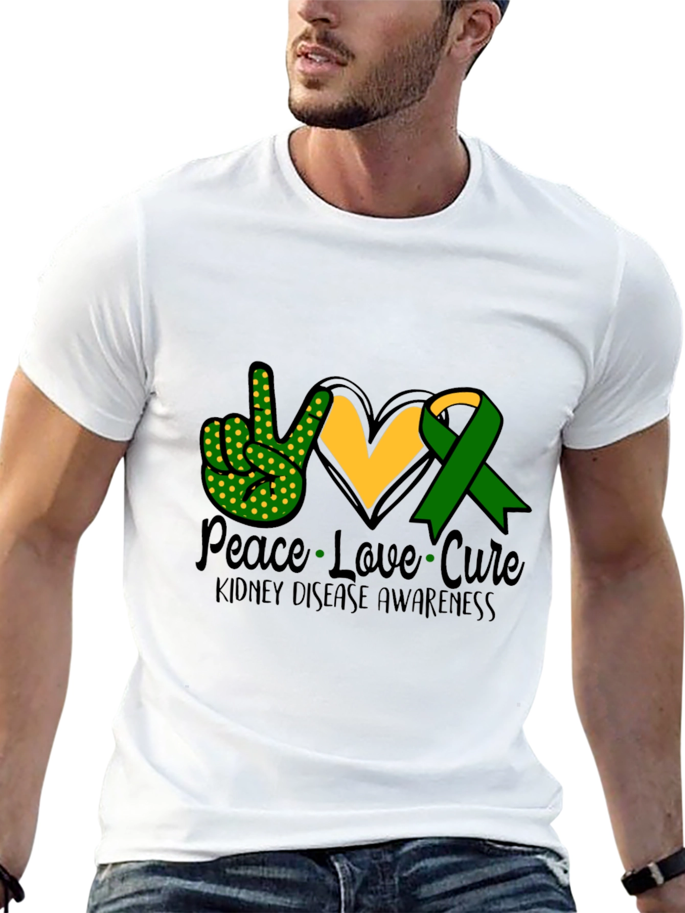 Peace Love Cure Kidney Disease Awareness T-Shirt