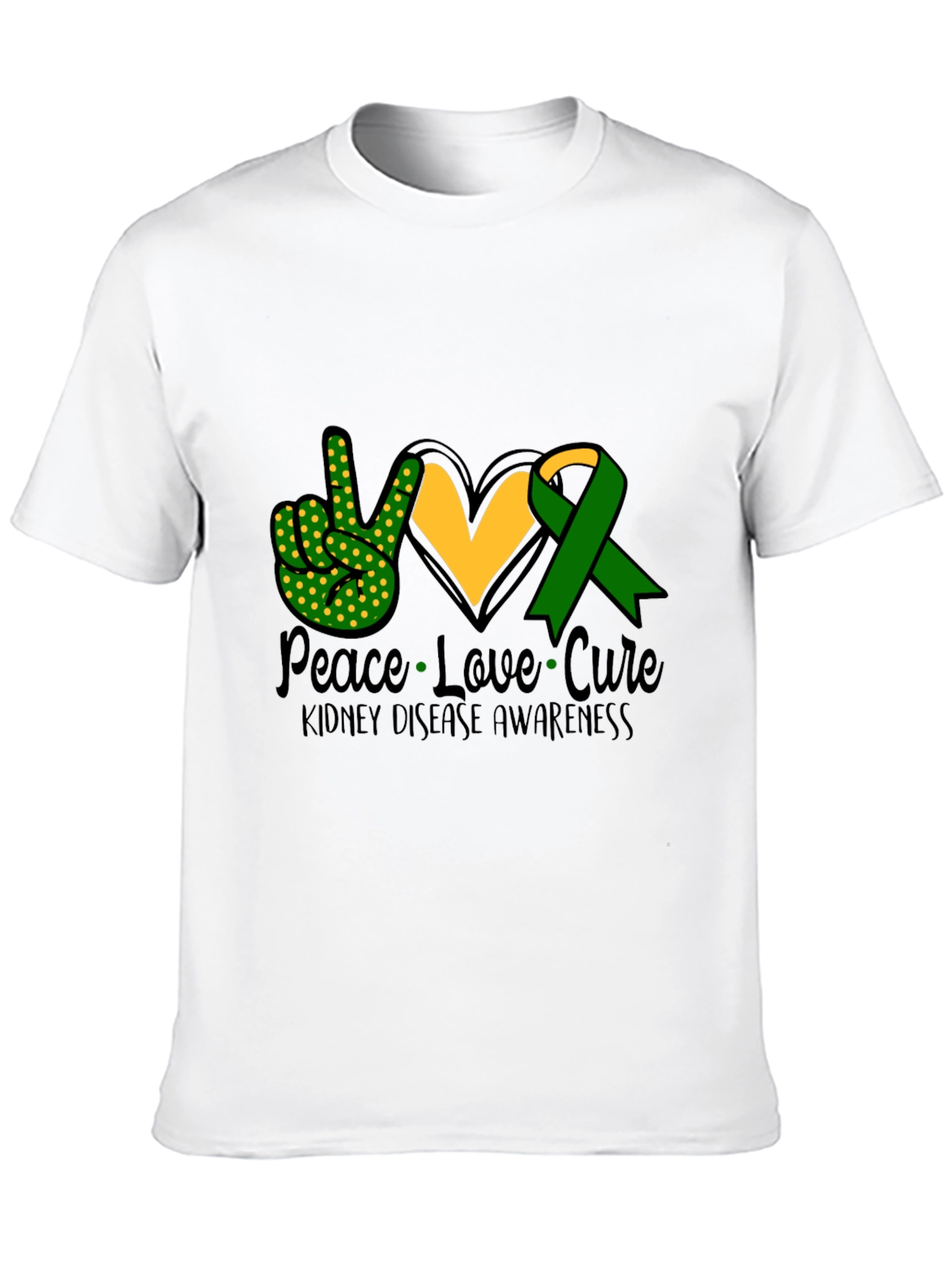 Peace Love Cure Kidney Disease Awareness T-Shirt