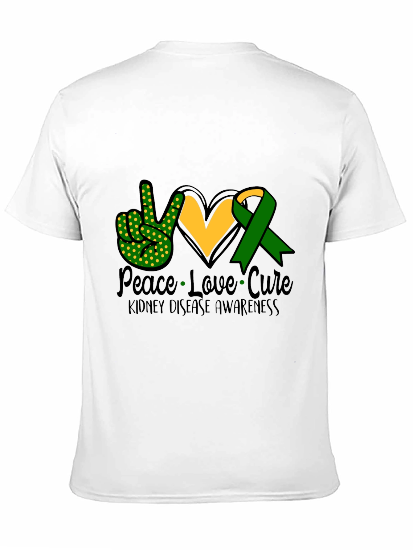 Peace Love Cure Kidney Disease Awareness T-Shirt