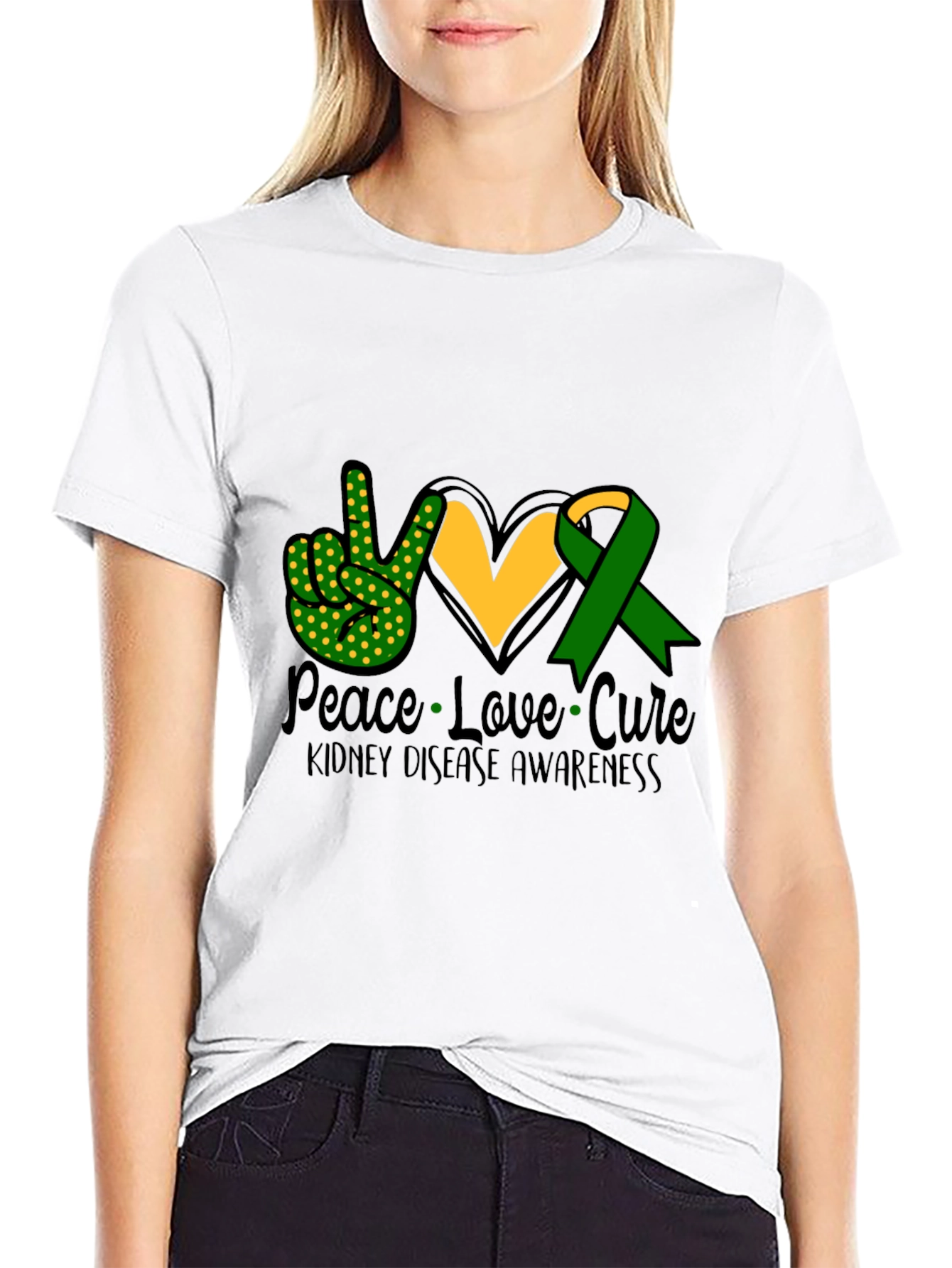 Peace Love Cure Kidney Disease Awareness T-Shirt
