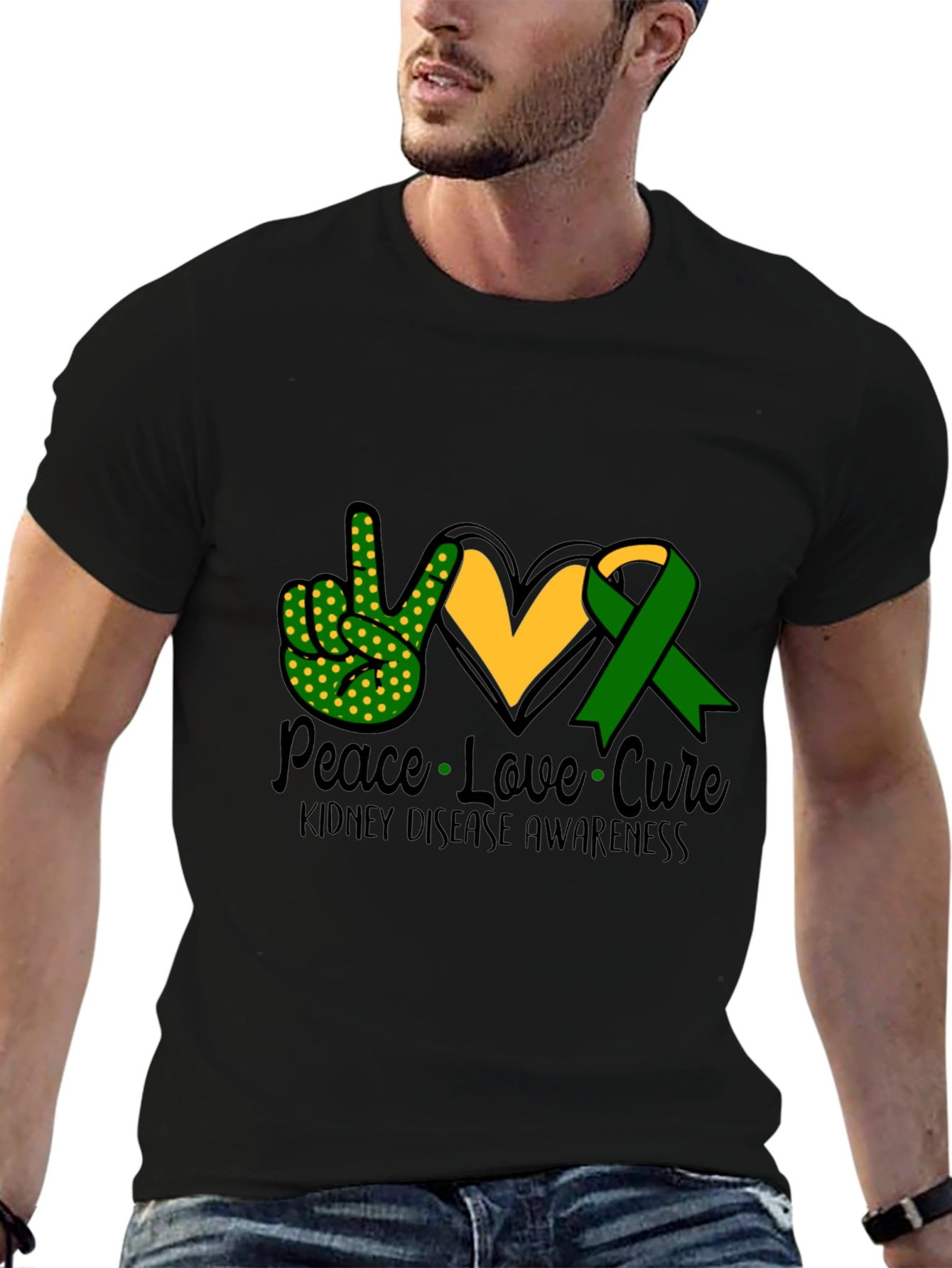 Peace Love Cure Kidney Disease Awareness T-Shirt