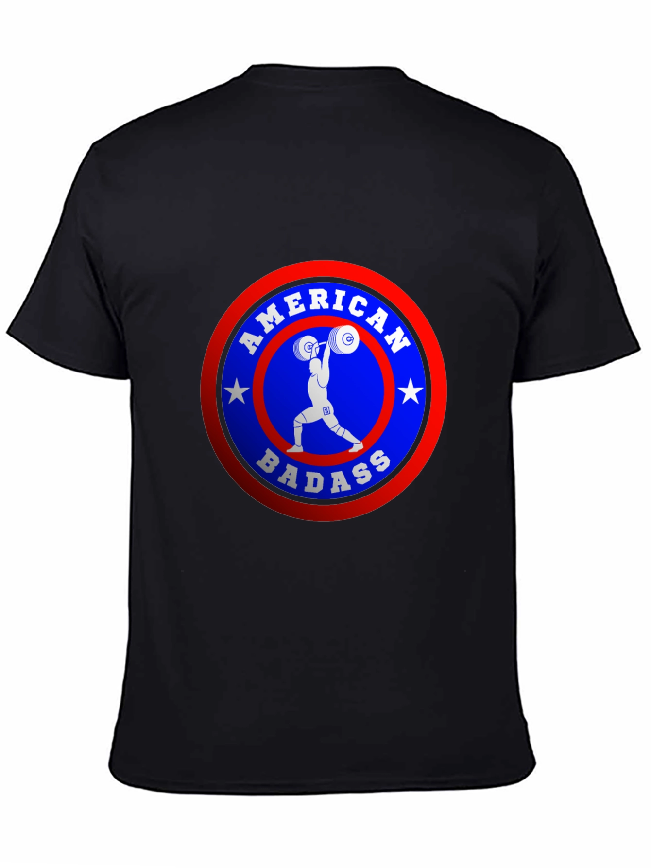 American Badass Weightlifting T-Shirt - Patriotic Pride!