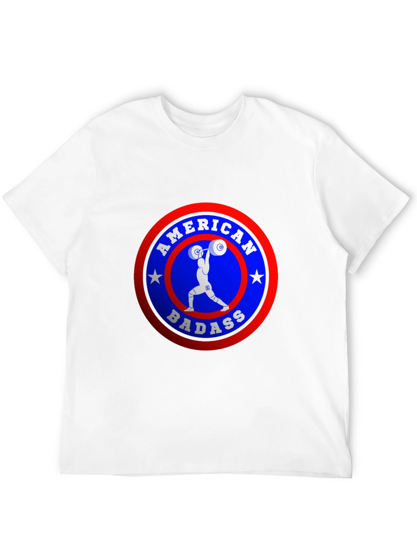 American Badass Weightlifting T-Shirt - Patriotic Pride!