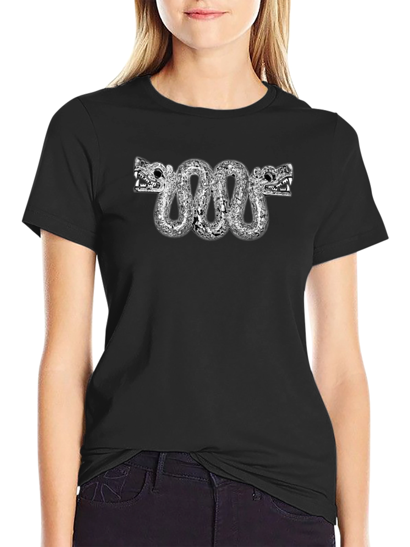 Aztec Serpent T-Shirt - Black Cotton Tee