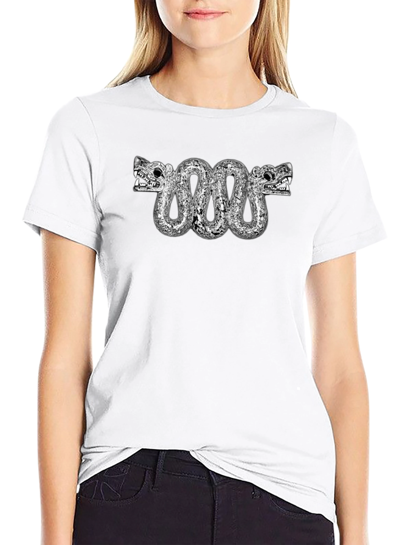 Aztec Serpent T-Shirt - Black Cotton Tee