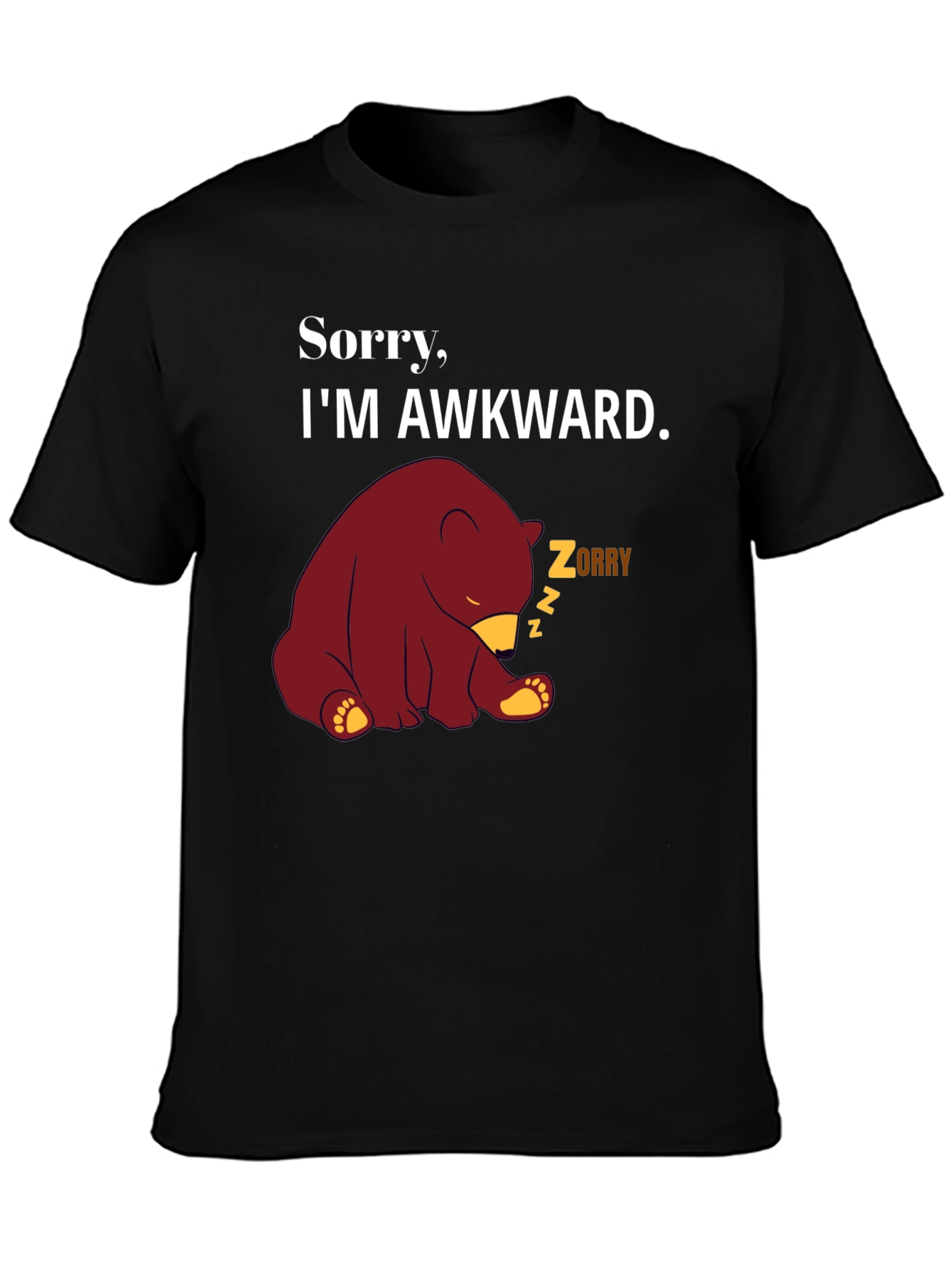 Awkward Bear Graphic Tee - Funny Novelty T-Shirt
