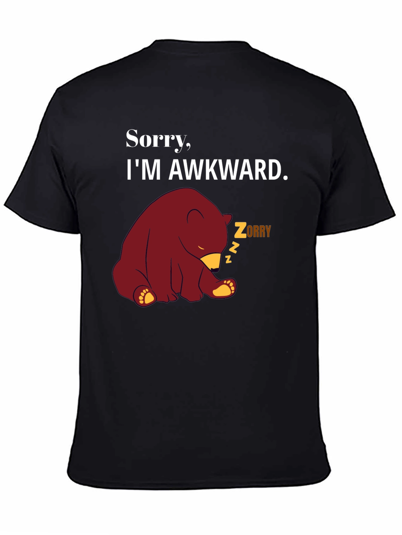 Awkward Bear Graphic Tee - Funny Novelty T-Shirt