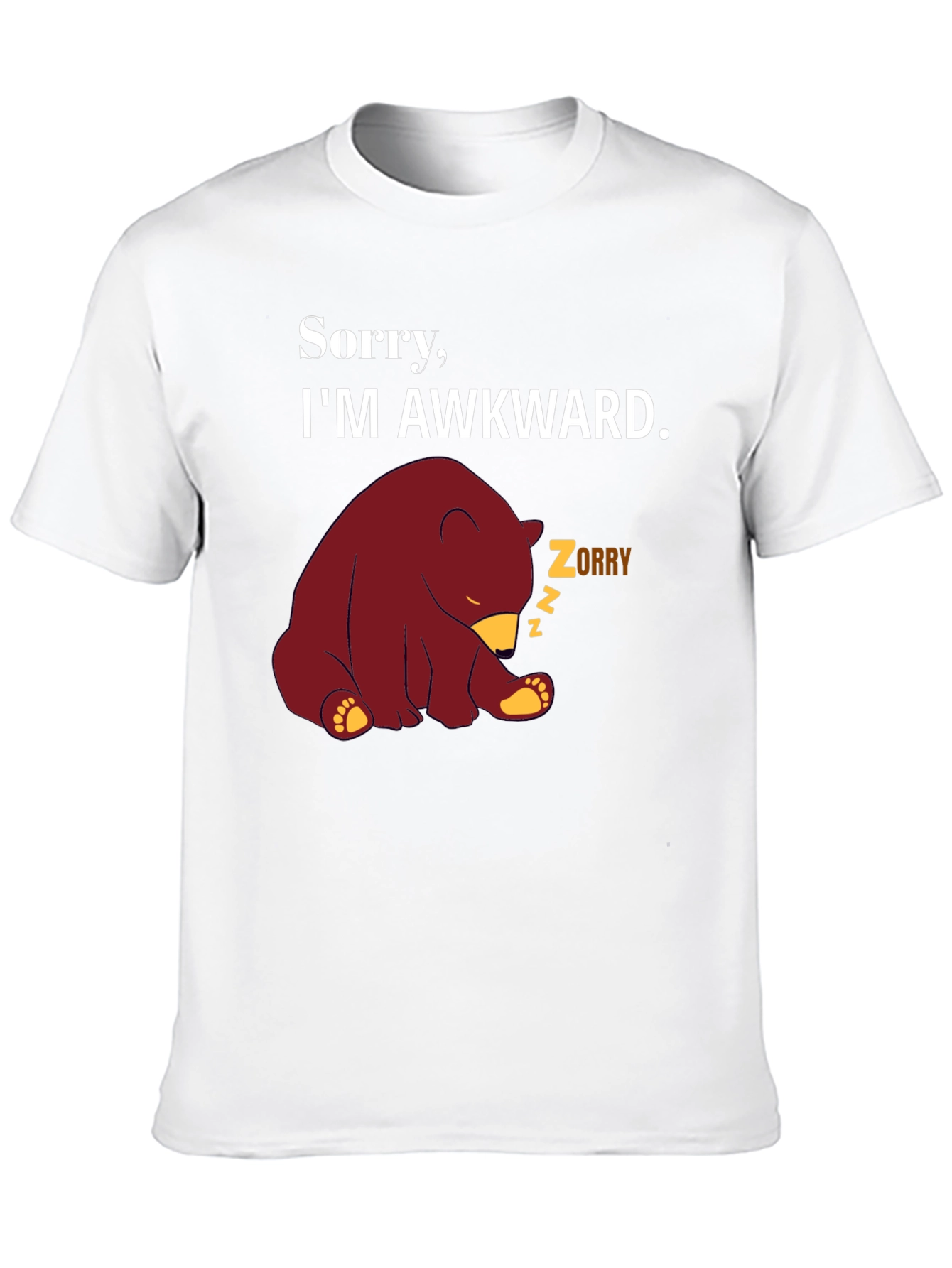 Awkward Bear Graphic Tee - Funny Novelty T-Shirt