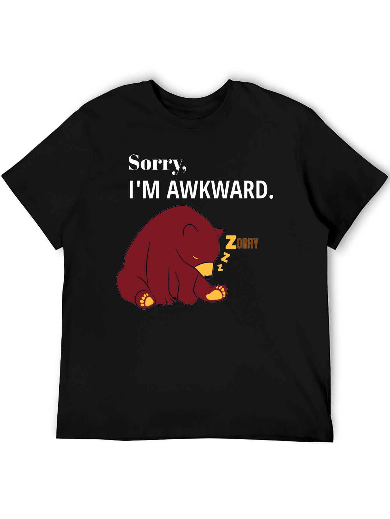 Awkward Bear Graphic Tee - Funny Novelty T-Shirt