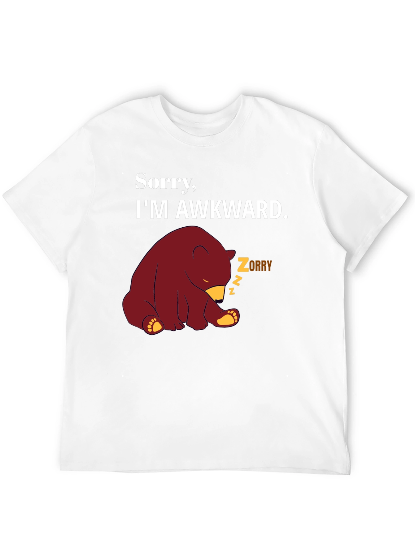 Awkward Bear Graphic Tee - Funny Novelty T-Shirt