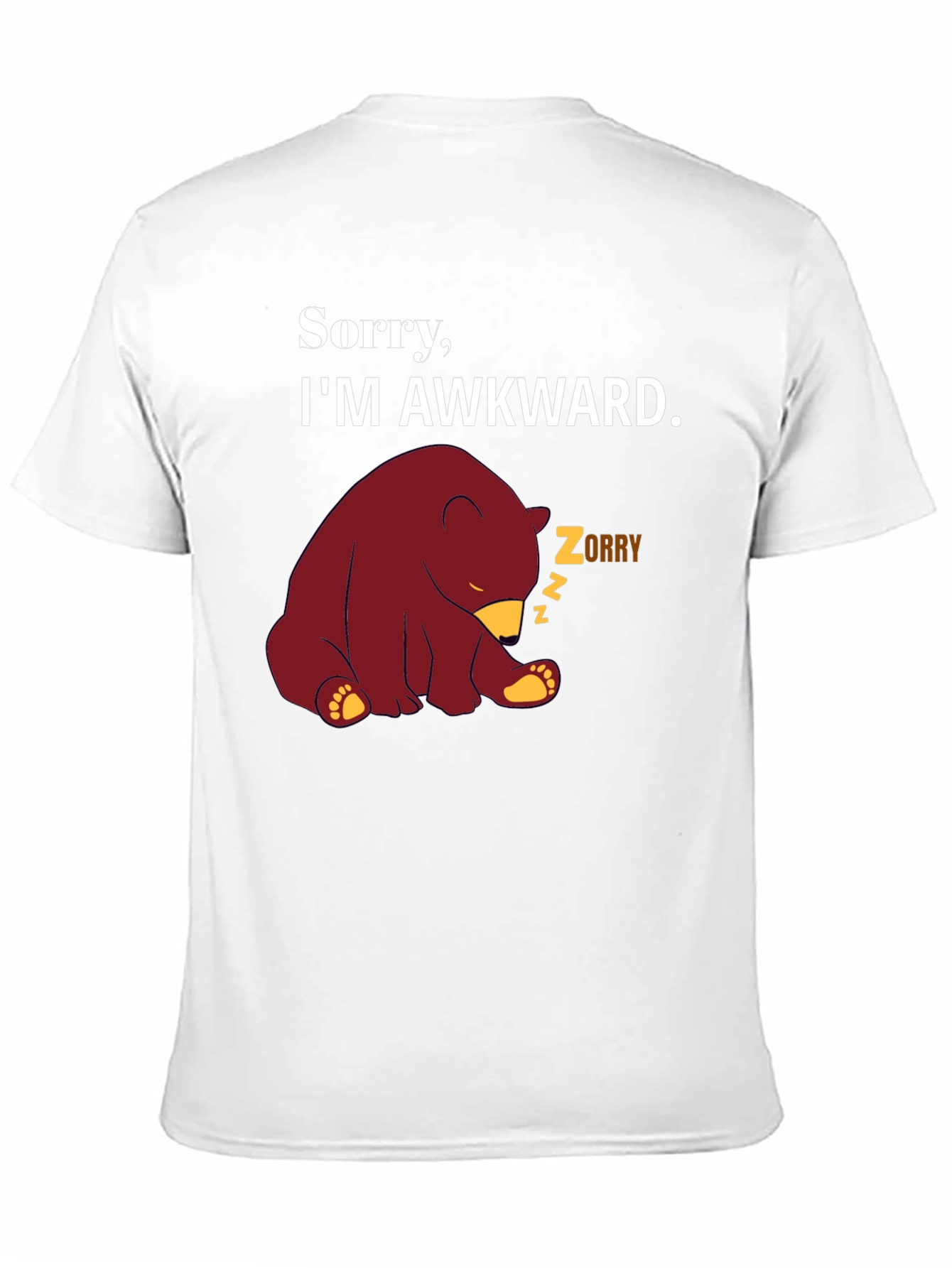 Awkward Bear Graphic Tee - Funny Novelty T-Shirt