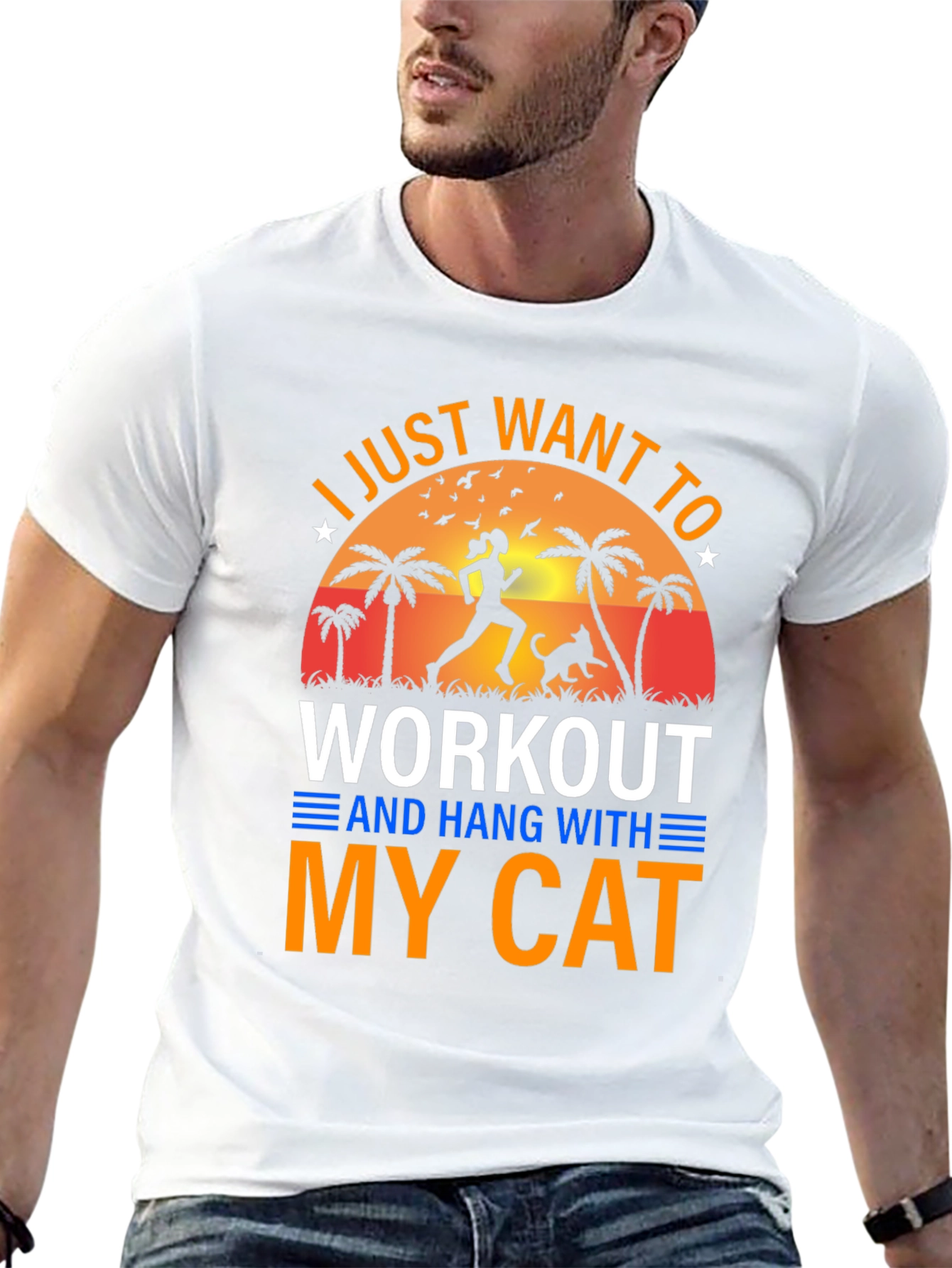 Workout With My Cat Graphic Tee
