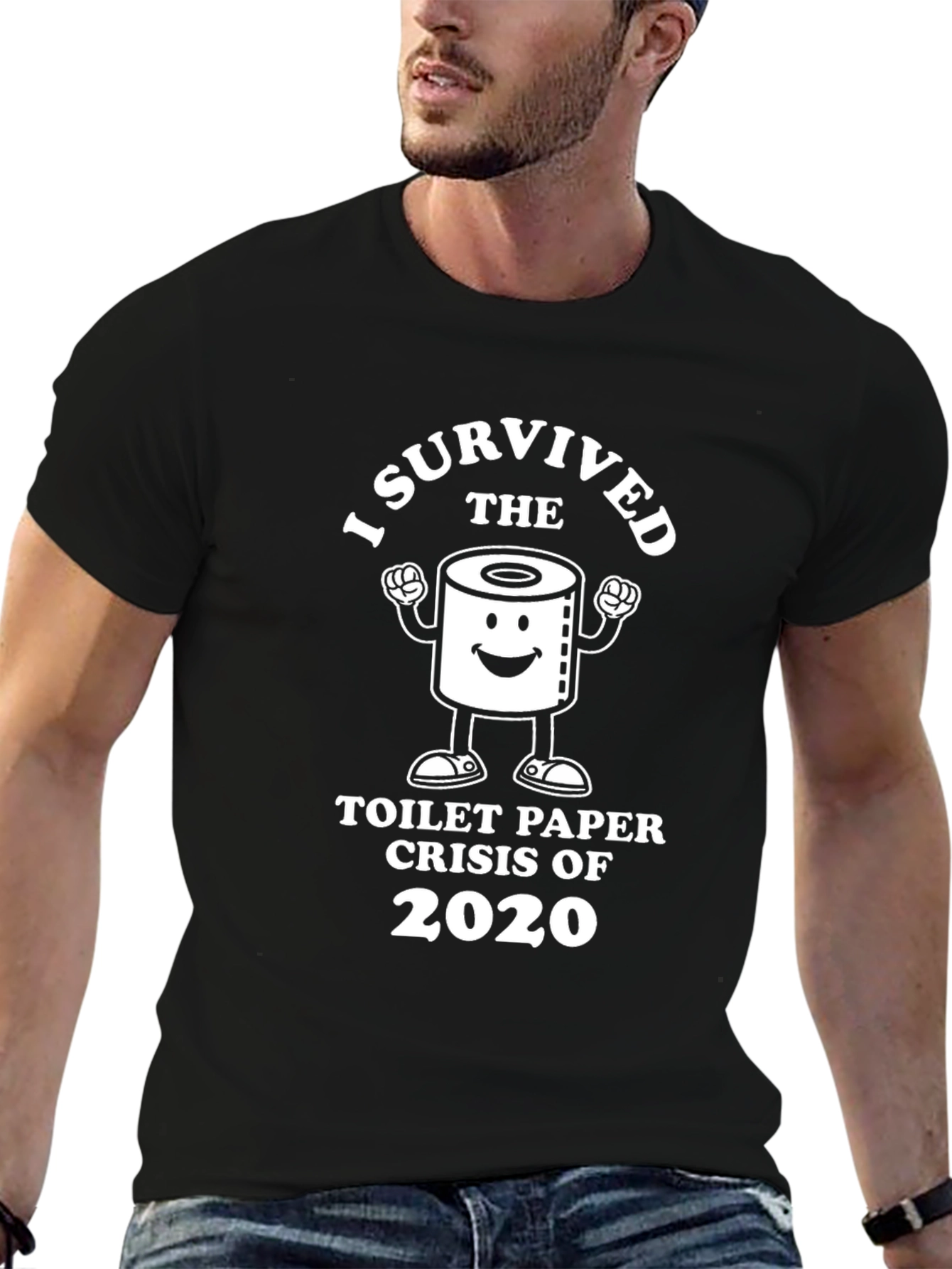 I Survived Toilet Paper Crisis 2020 Black T-Shirt