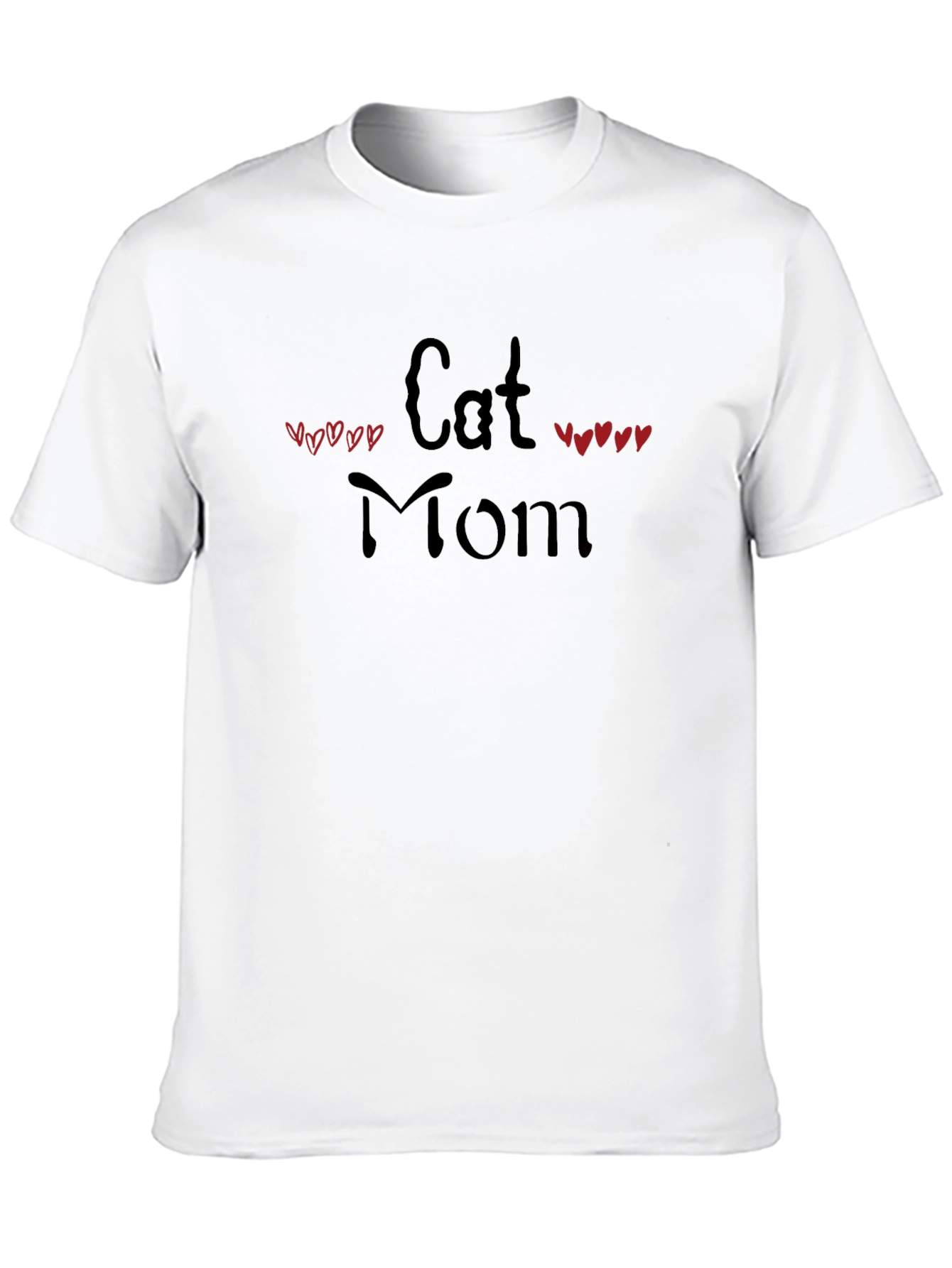 Cat Mom T-Shirt - Black Heart Accents