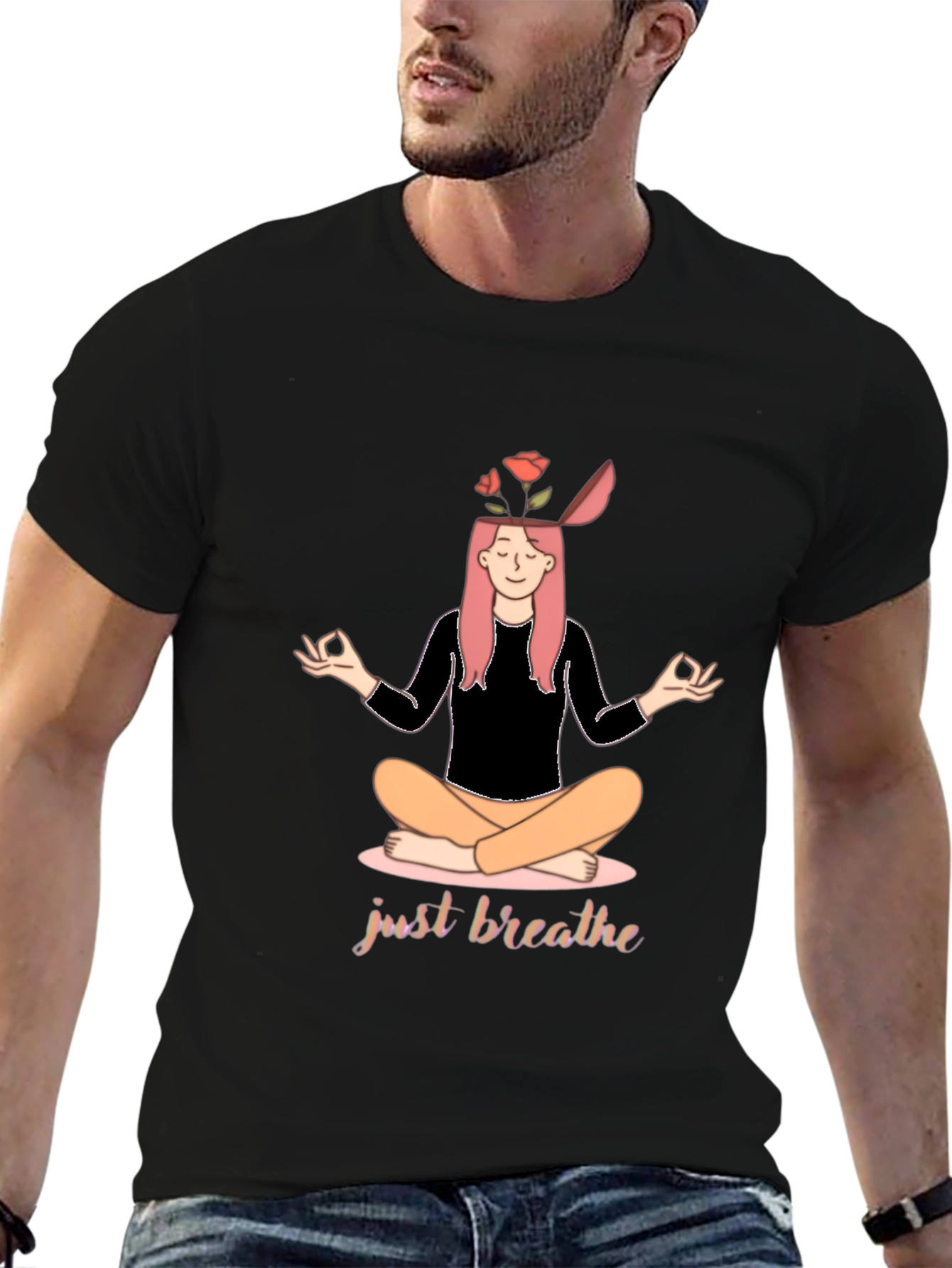Just Breathe Yoga T-Shirt - Mindful Meditation Tee