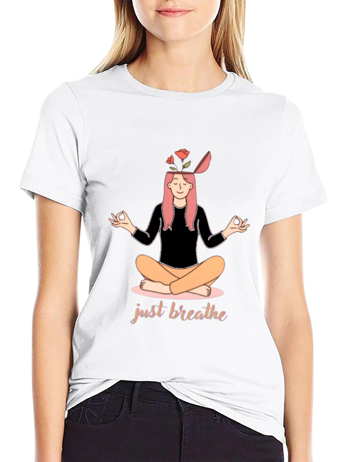 Just Breathe Yoga T-Shirt - Mindful Meditation Tee