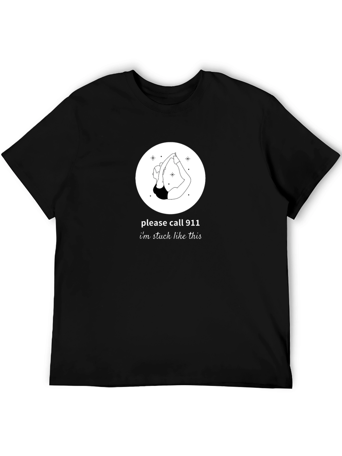 Yoga Stuck Funny Graphic T-Shirt