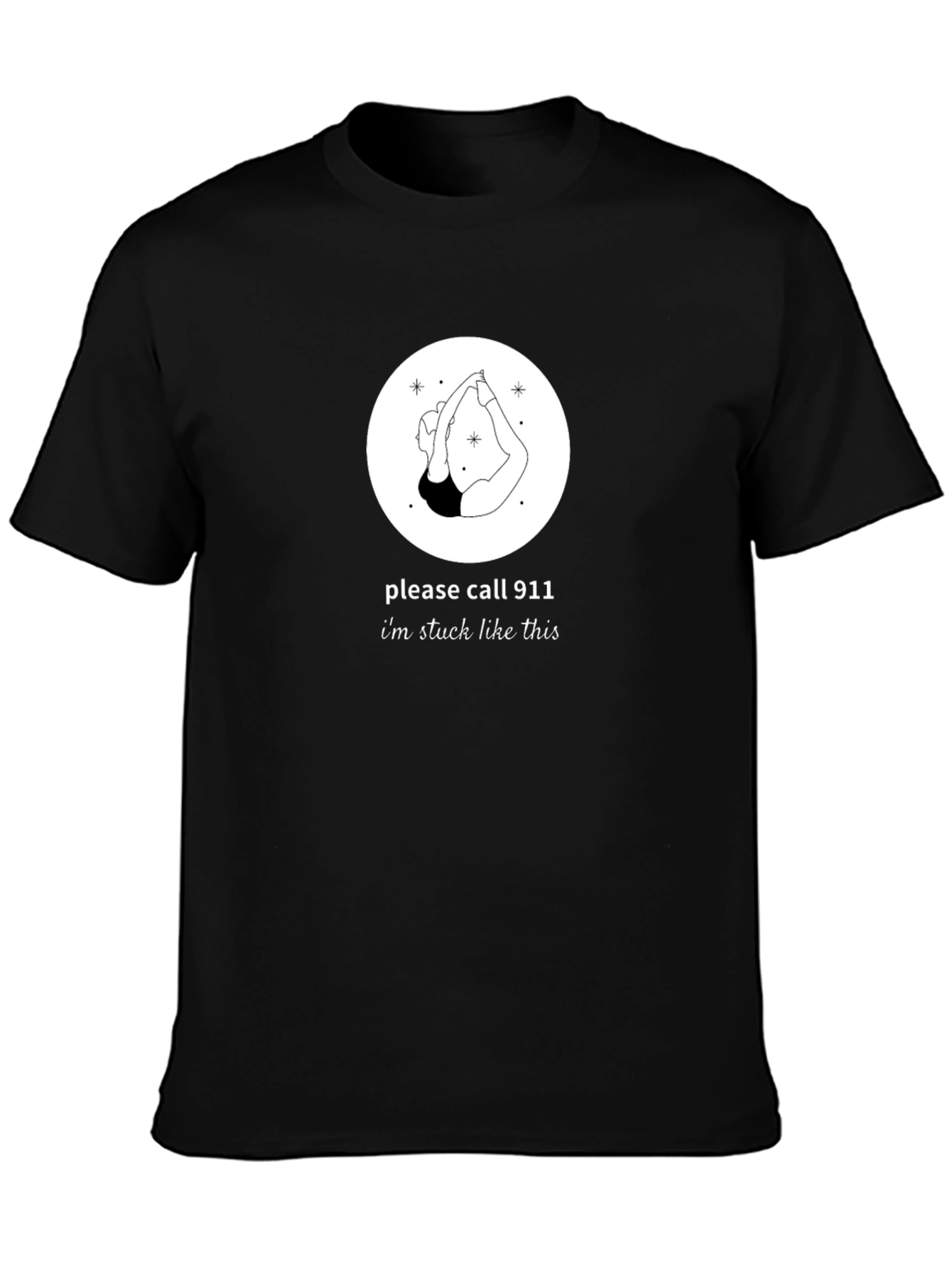 Yoga Stuck Funny Graphic T-Shirt