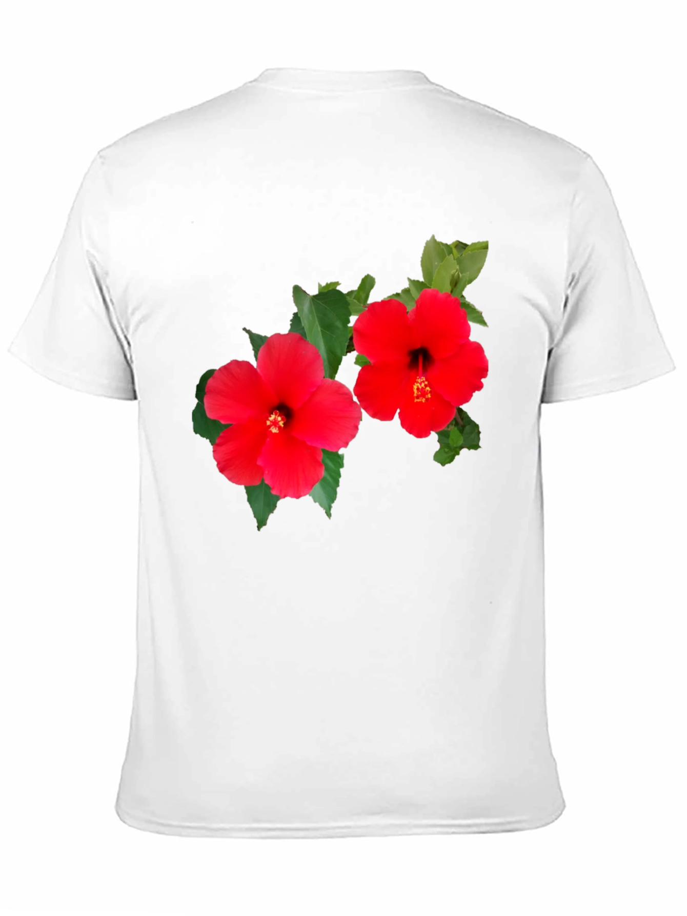 Black Hibiscus Flower Graphic T-Shirt